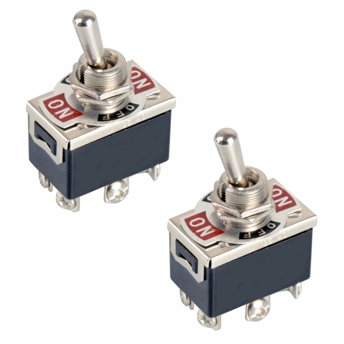 2x Stainless Steel Toggle Switch DPDT 6-Pin 3-Position AC 120V/240V 20A Screw