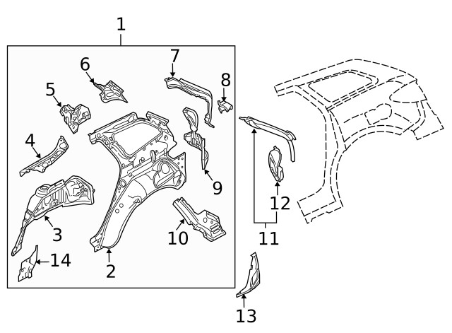 Genuine Mazda Rear Body Panel Extension EHY4-70-41XA