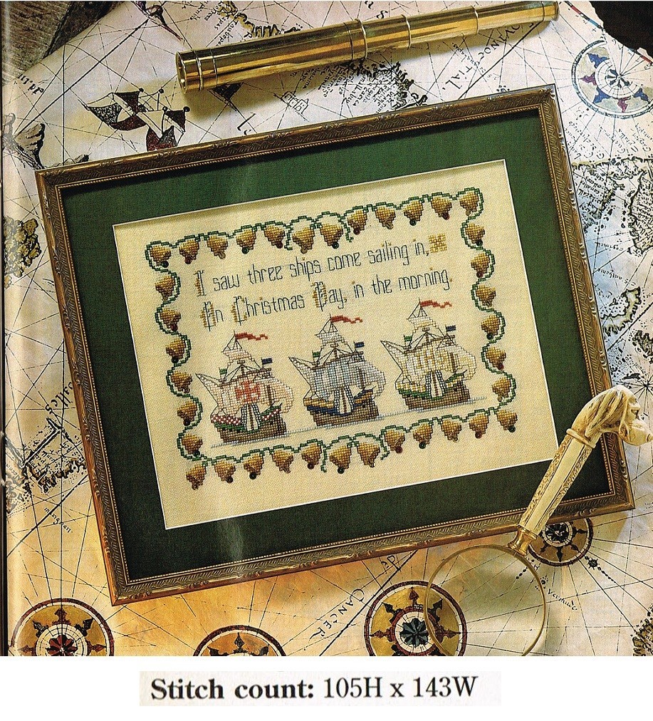 THREE SHIPS  CROSS STITCH PATTERN ONLY - YD  EEUA