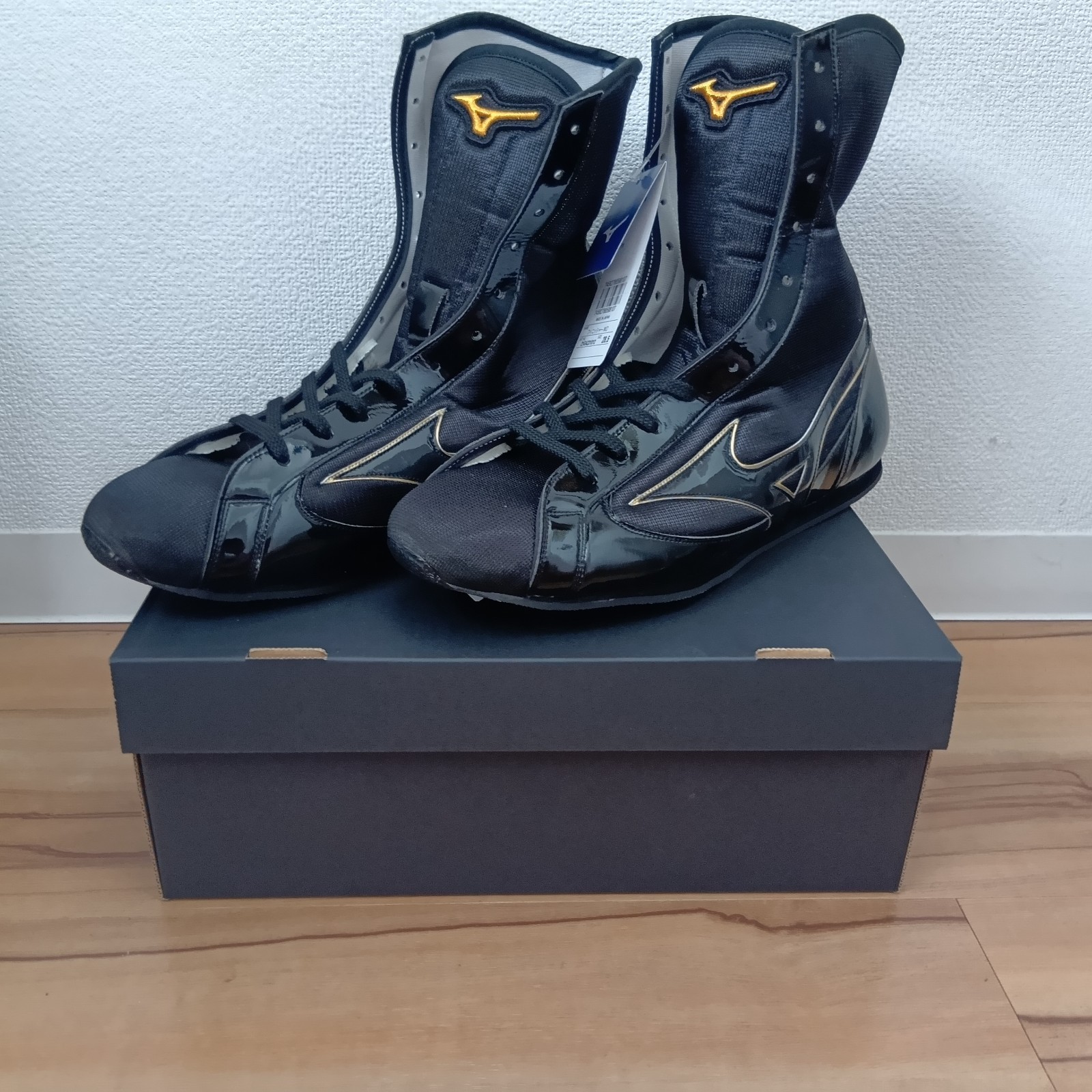 Mizuno Boxing Shoes 21GA231012 Finisher Mid Black×Black× Gold Size US9.5in-11in
