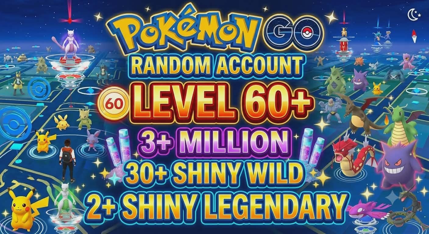 Pokémon Acc Go Random -  Level 60+, 30+ Shiny,2+ Shiny Legend, 3M+ Stardust !