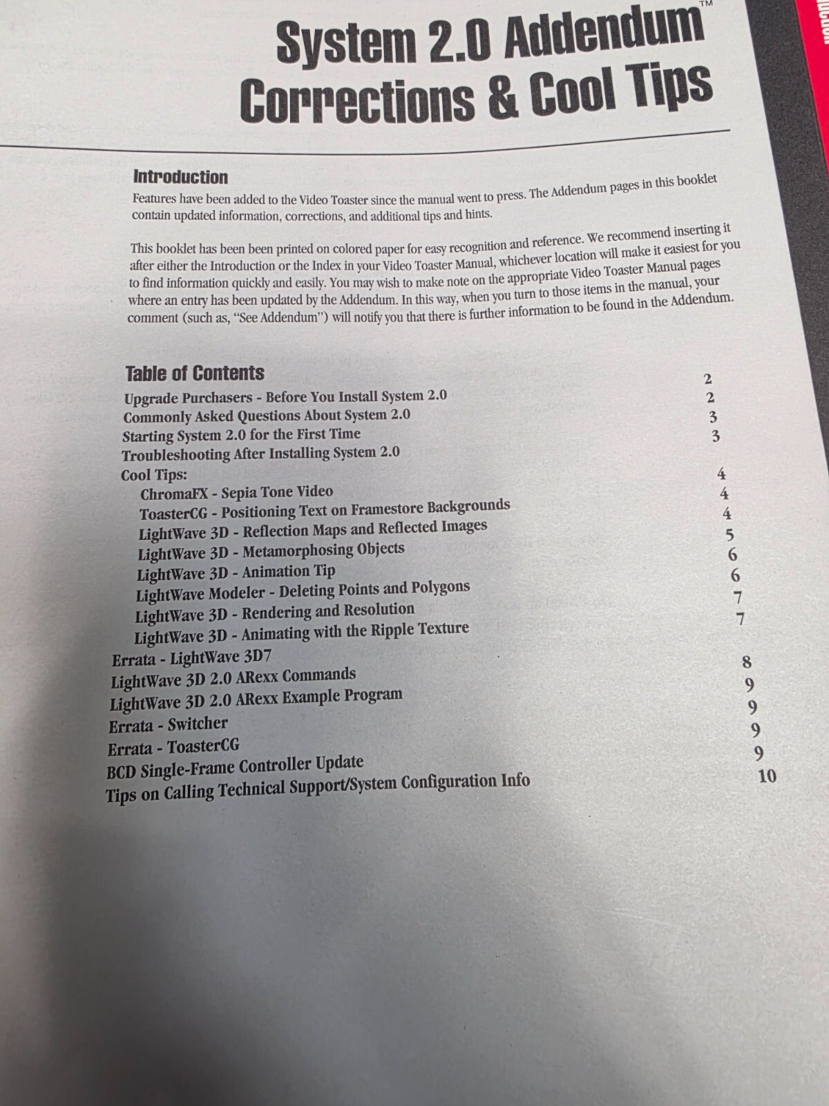 NewTek Incorporated Video Toaster Manual