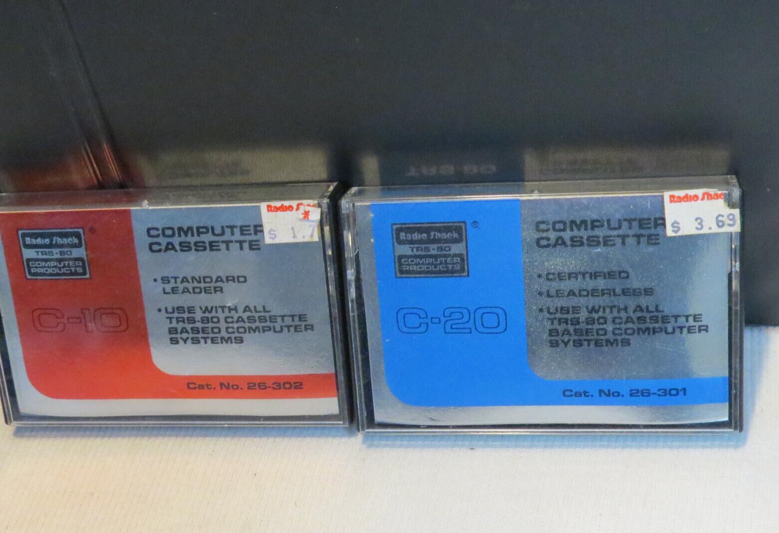 Lot of 2 Radio Shack TRS-80 Computer Products C-10 + C-20 Computer Cassettes NWT