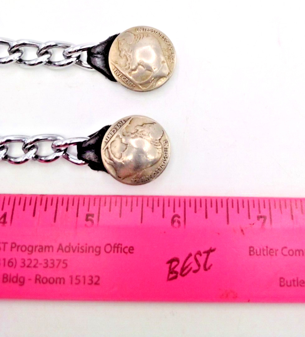 Pair Black ChromeL BUFFALO NICKEL vest extensions used