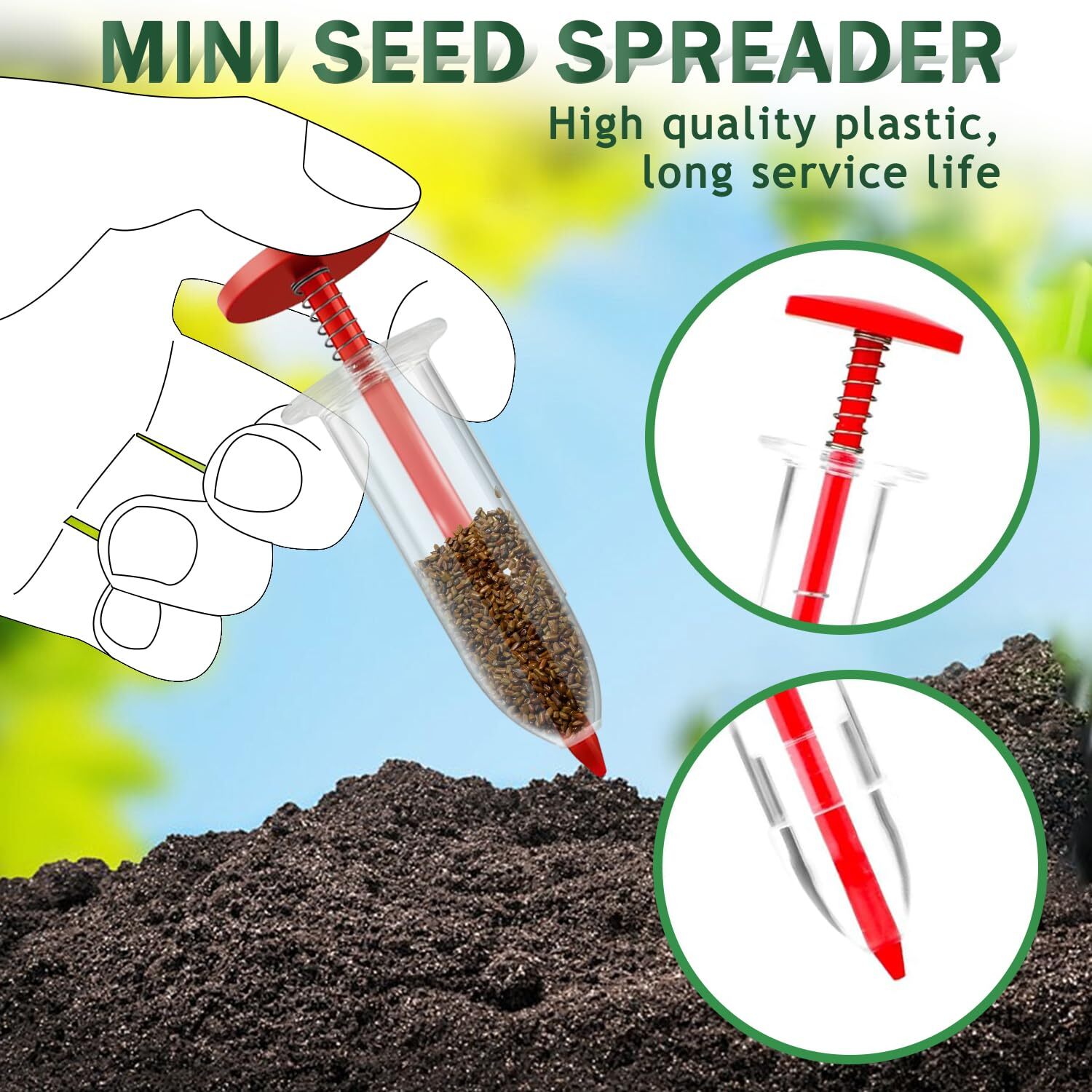6 Pcs Mini Sowing Seed Dispenser Seed Planter Tool Mini Hand Seed Spreader