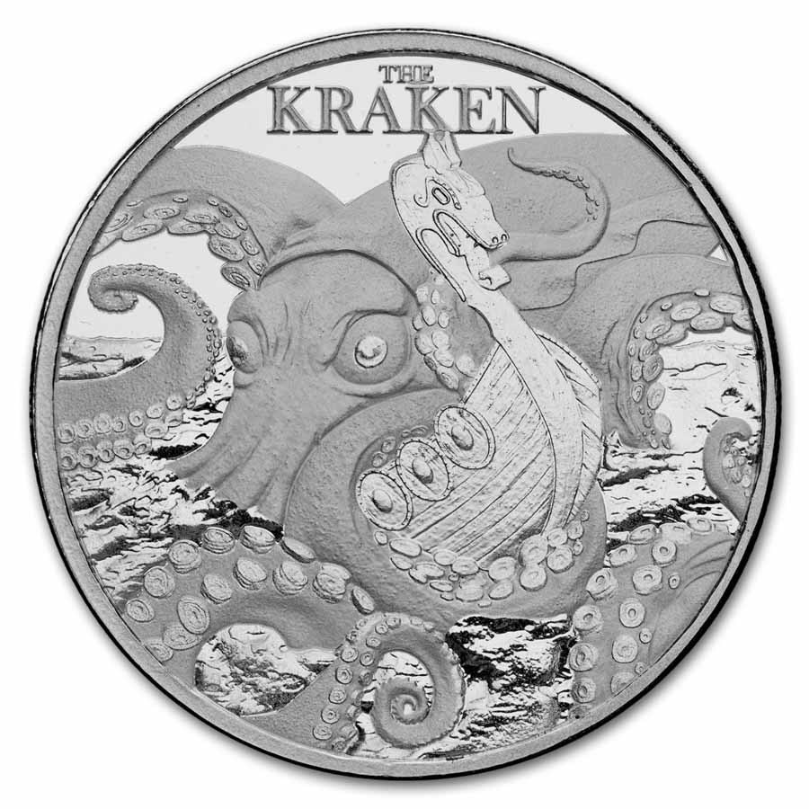 2026 Niue 1 oz Silver Mythical Creatures The Kraken BU in Capsule