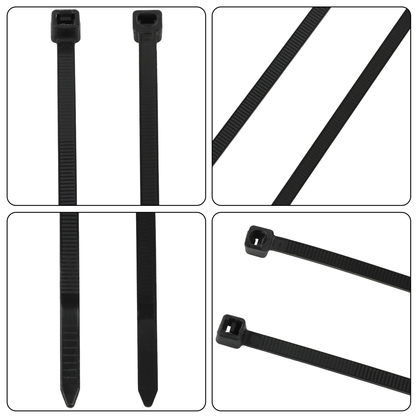 1000 Pack 12" Zip Ties Double-sided Toothed Cable Ties 100 lb Self-Locking