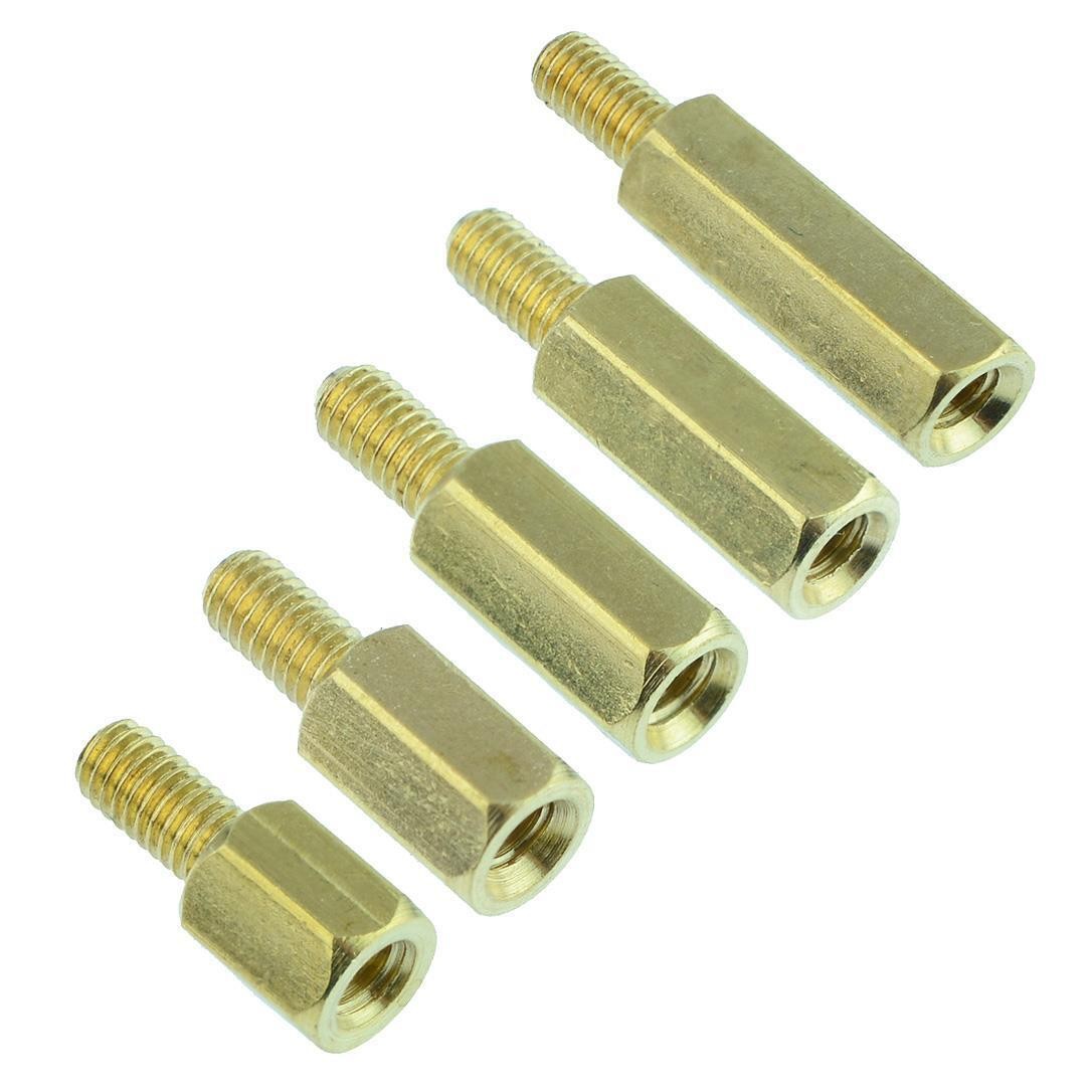 6mm to 15mm M3 Hexagonal Male to Female Brass Spacer Standoff Support