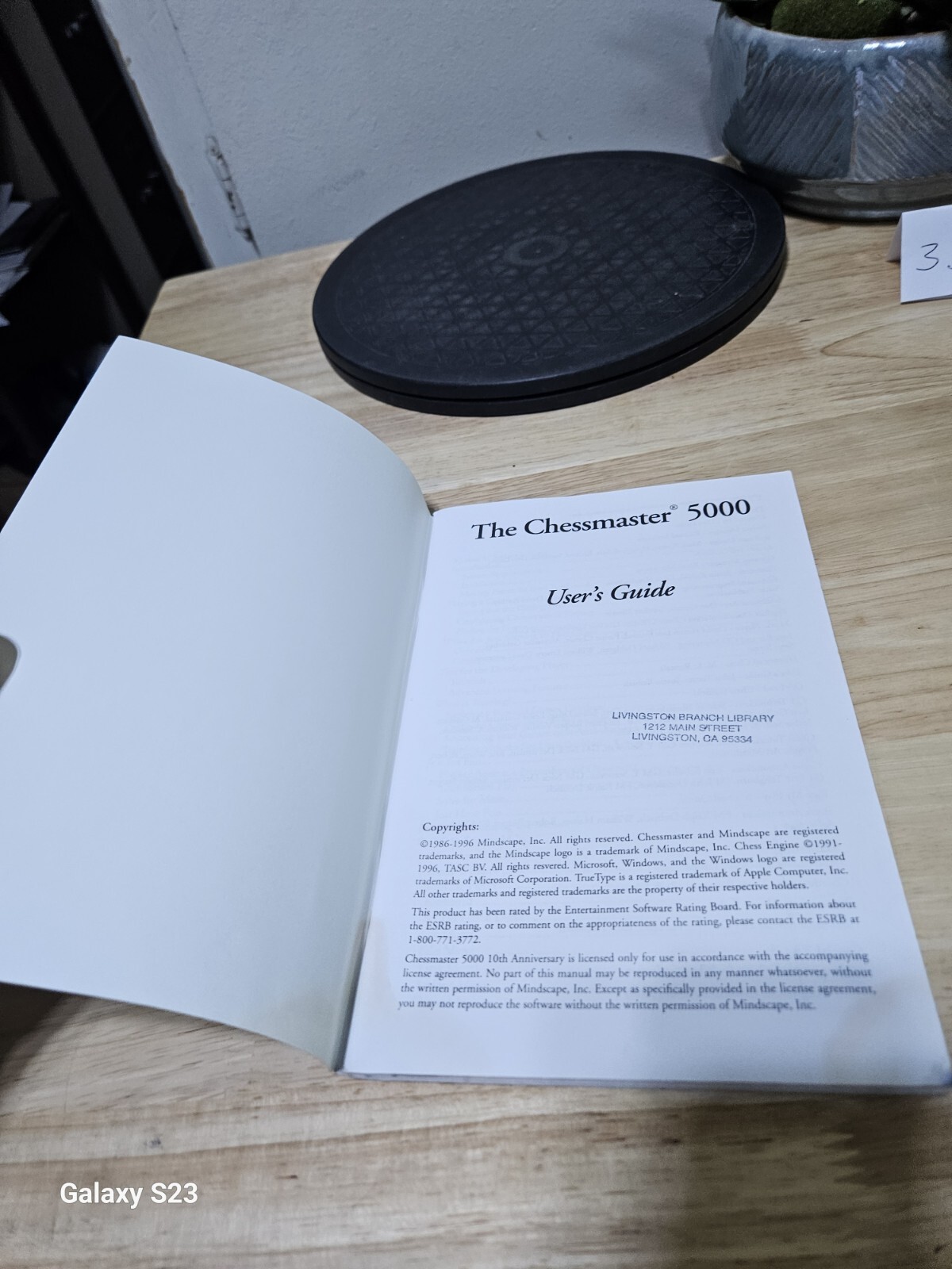 Vintage The Chessmaster 5000 PC User Guide
