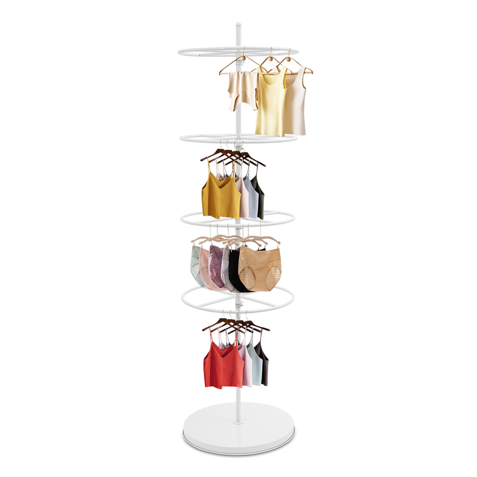 Rotatable Round Dispaly Rack Round Clothing Rack Metal Clothes Hanging Rack