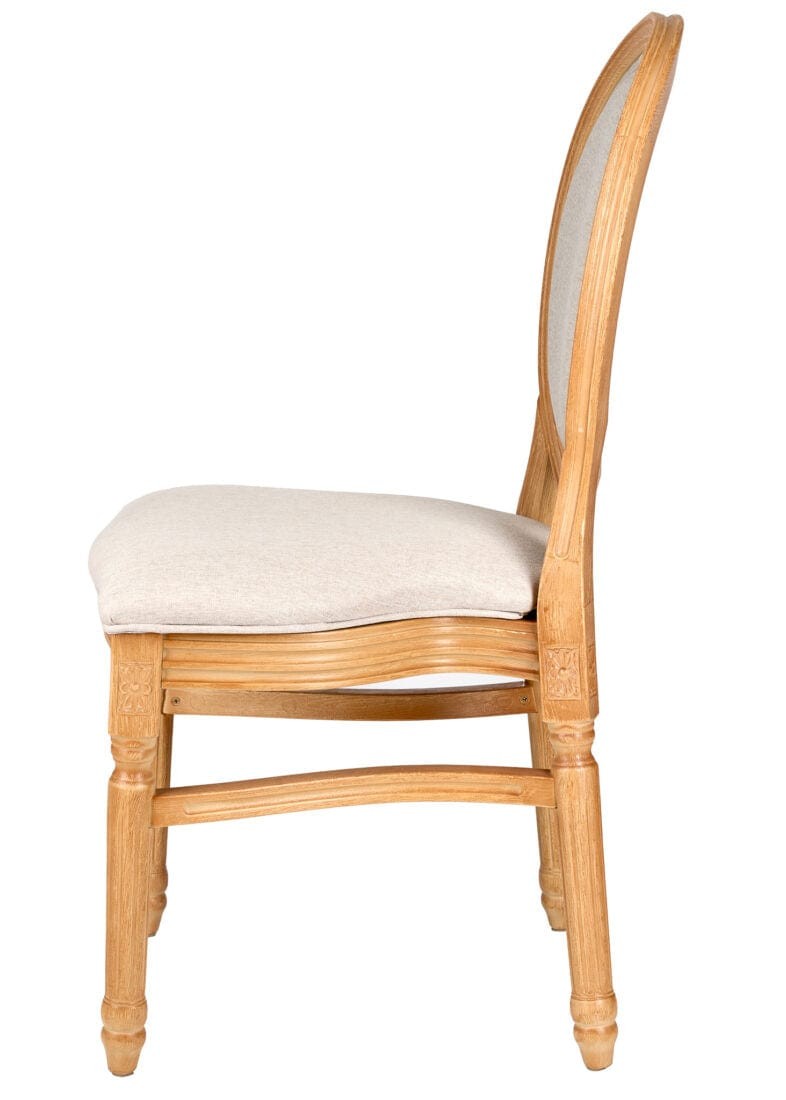Natural Resin Louis Pop Chair Beige Tweed Fabric Back and Seat by Chivari