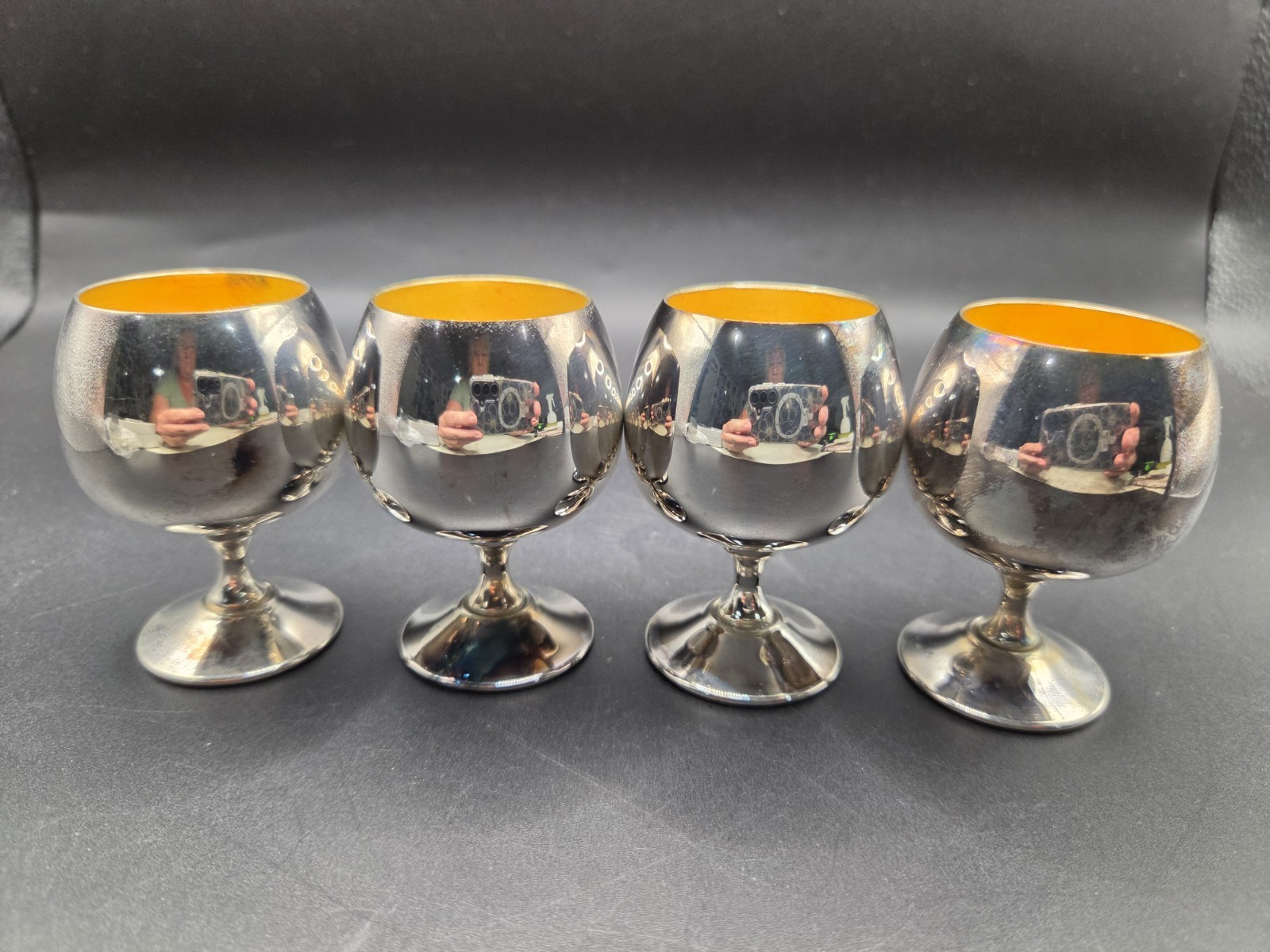 Sheridan Silverplate Brandy Sniffers - 2-3/8"   4 Pieces In Box