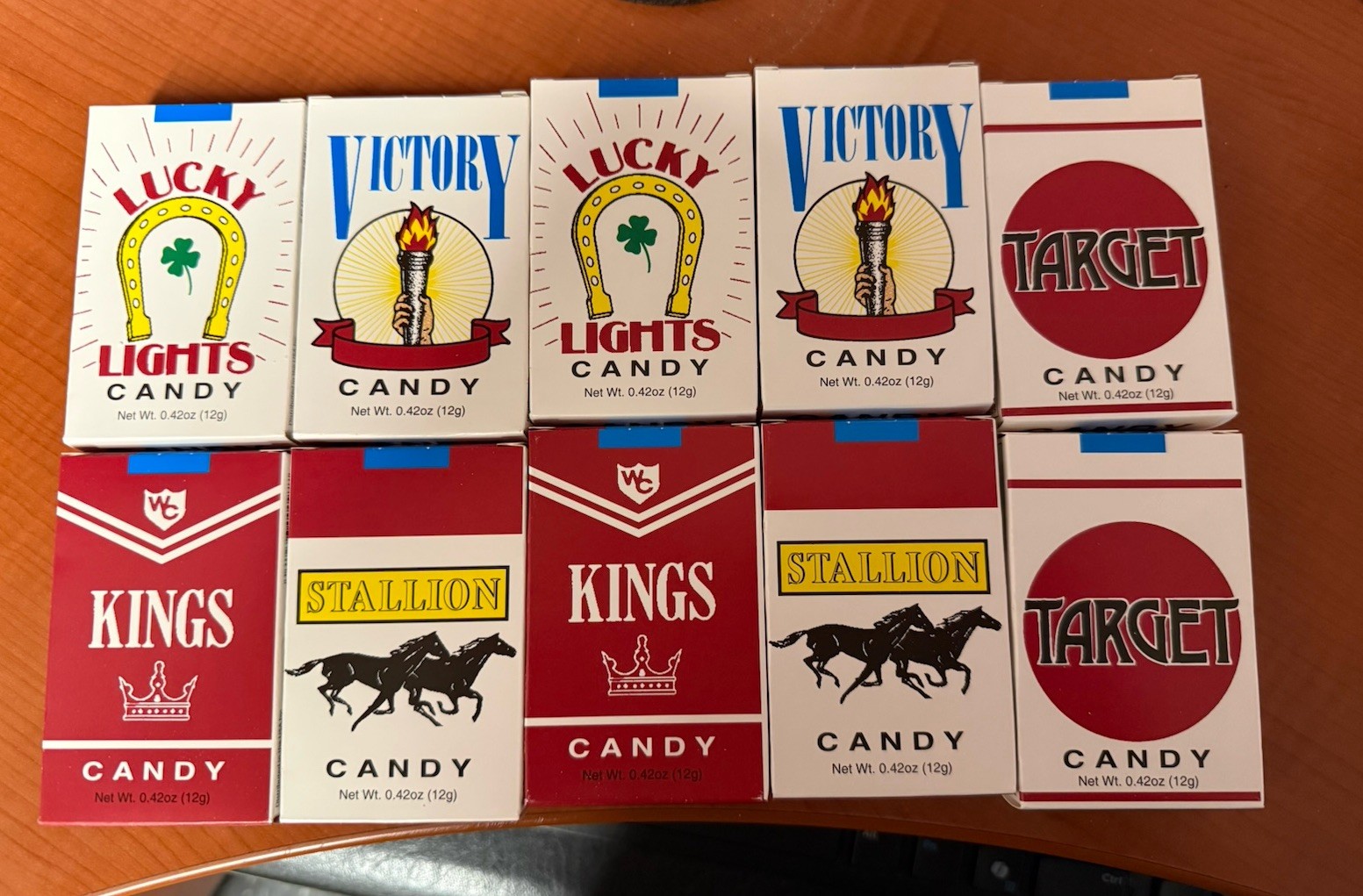 10 Packs Candy Cigarettes With Display Box/Case Sticks World King Size Candies