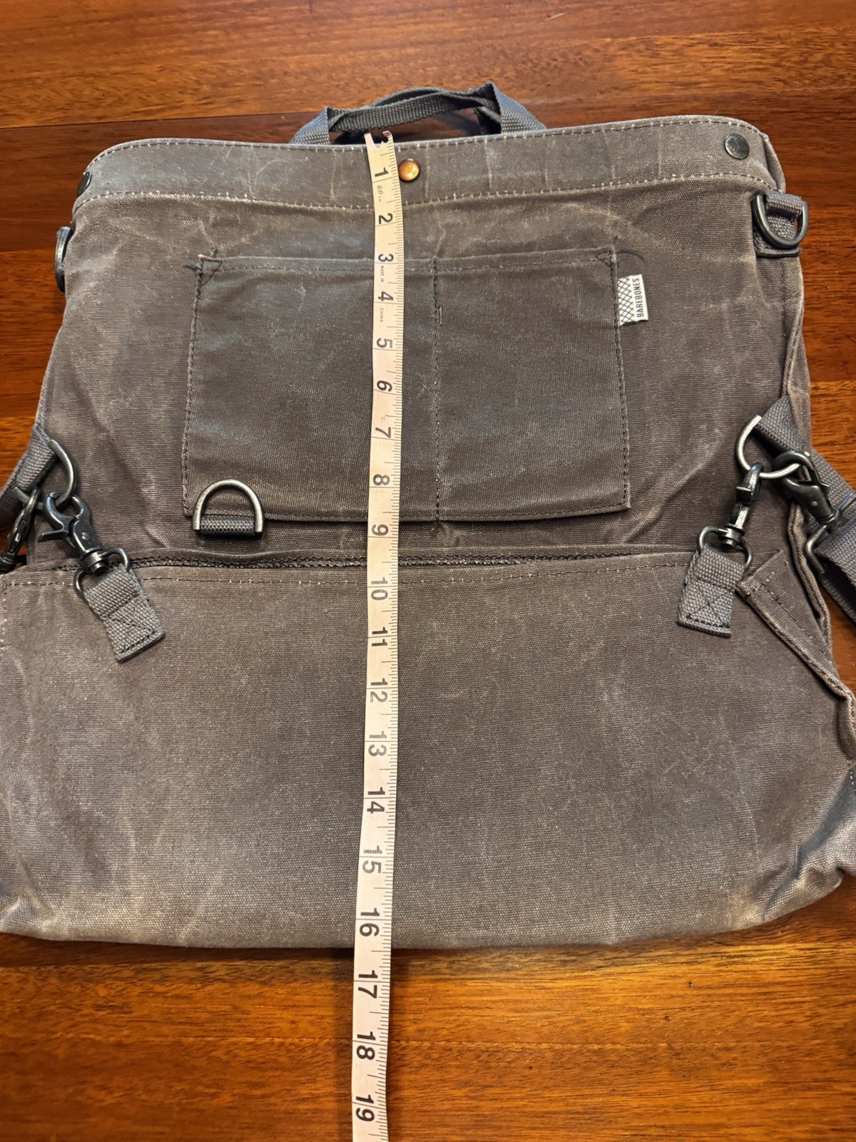 Barebones Harvest Gathering Foraging Gray Canvas Bag Backpack