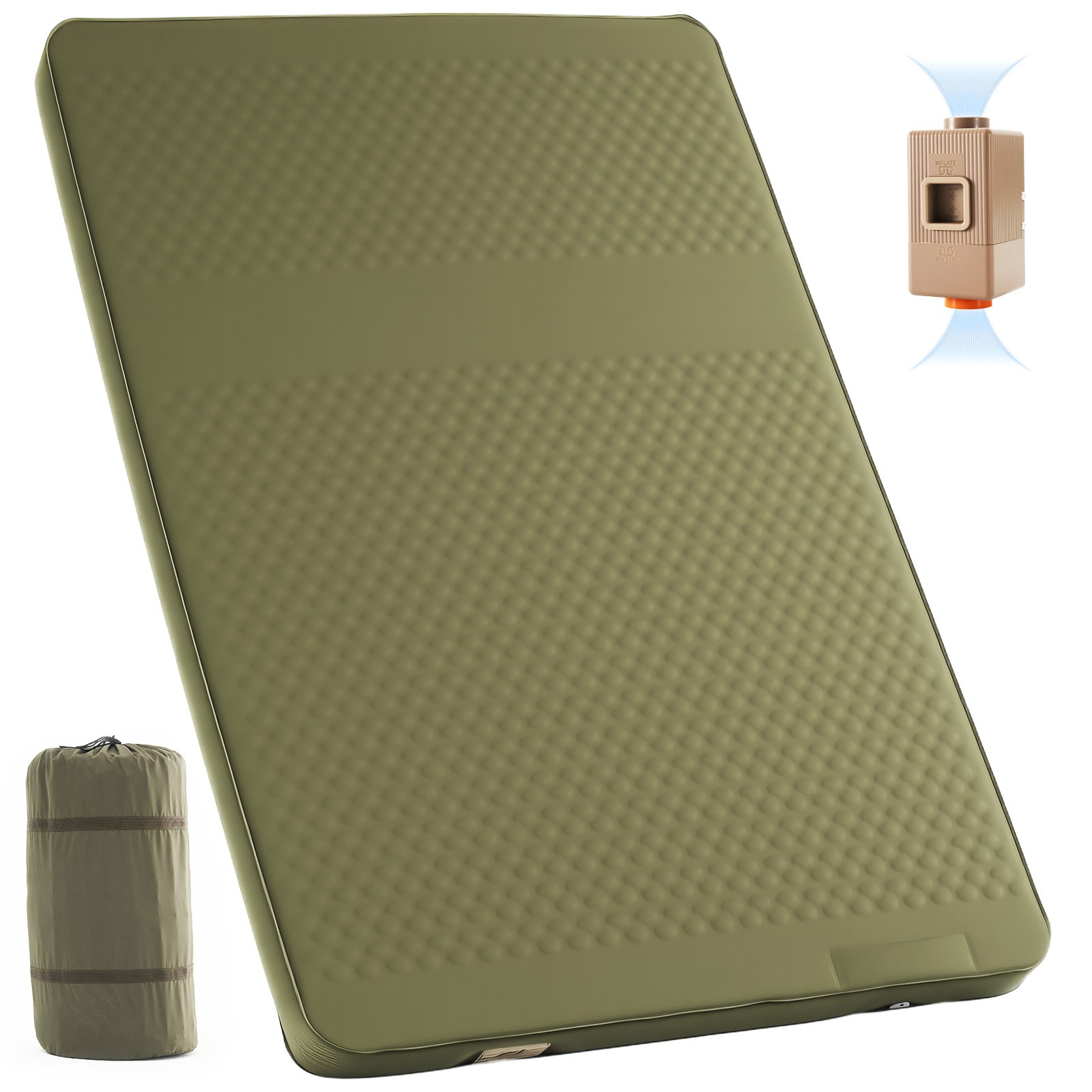 Lilypelle Self-Inflating Sleeping Pad – 4" Memory Foam, Includes Electric Pump