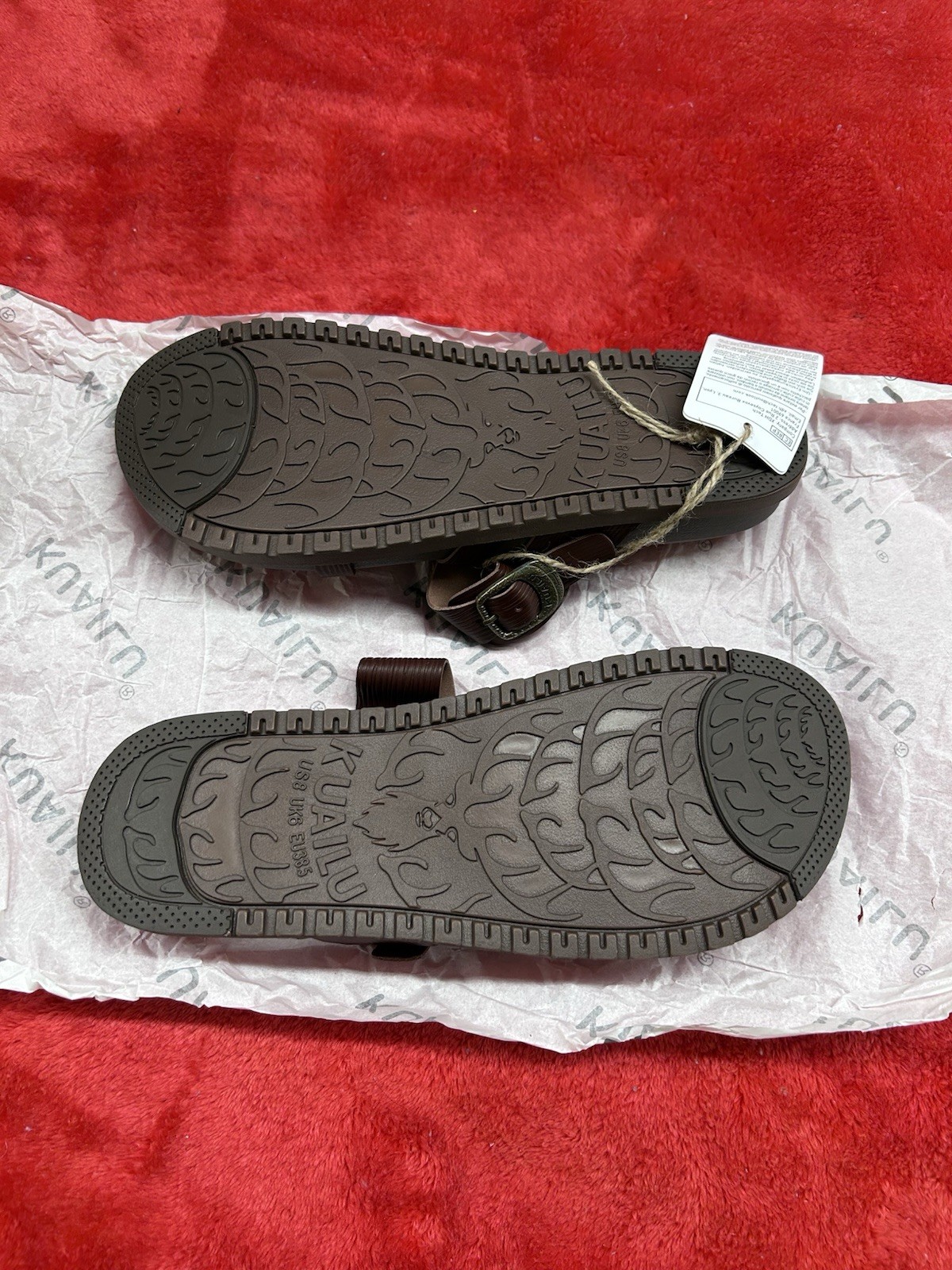 🩴 Kuailu Women’s Brown Slides – Size 8 (EU 38.5)
