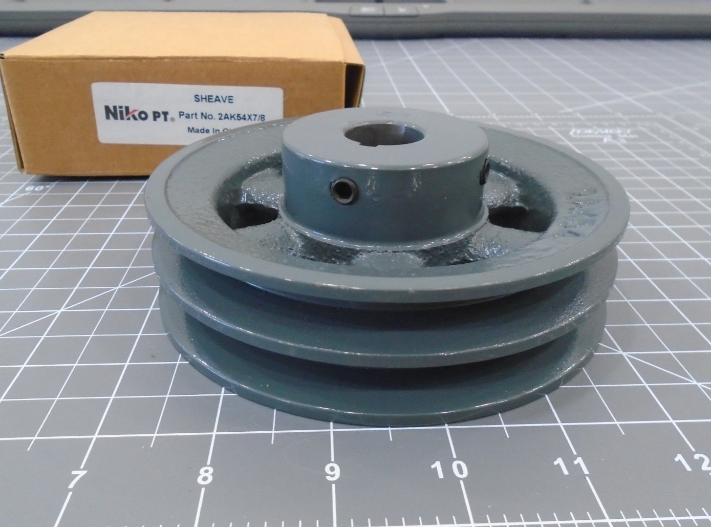 NEW Niko 2AK54X7/8 2 Groove V Belt Pulley 5.25" OD 7/8 Inch Shaft Bore Cast Iron