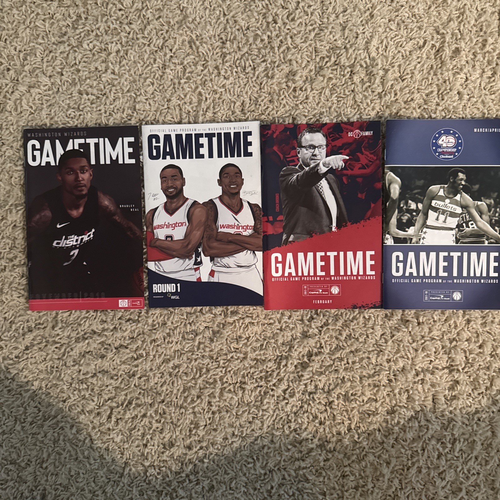 Washington Wizards Lot of 4 Gametime Programs