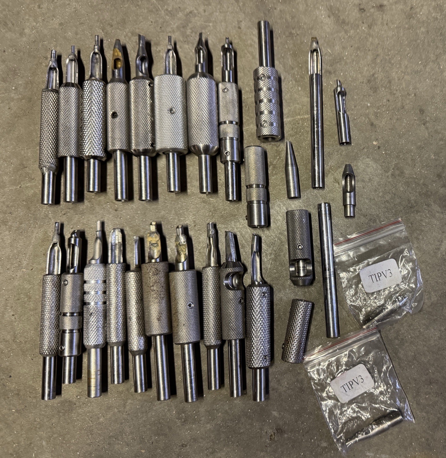 Vintage Tattoo Machine Tubes tips inch grips Stainless Steel LOT