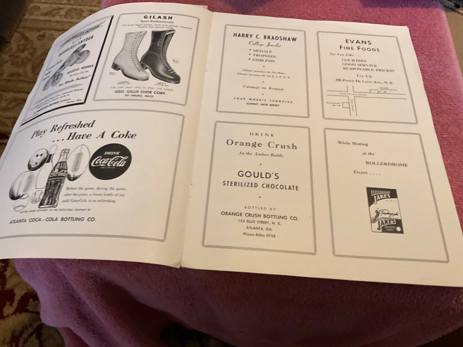 Vintage Roller Skating Championship Rollerdome Atlanta Georgia 1950 Program