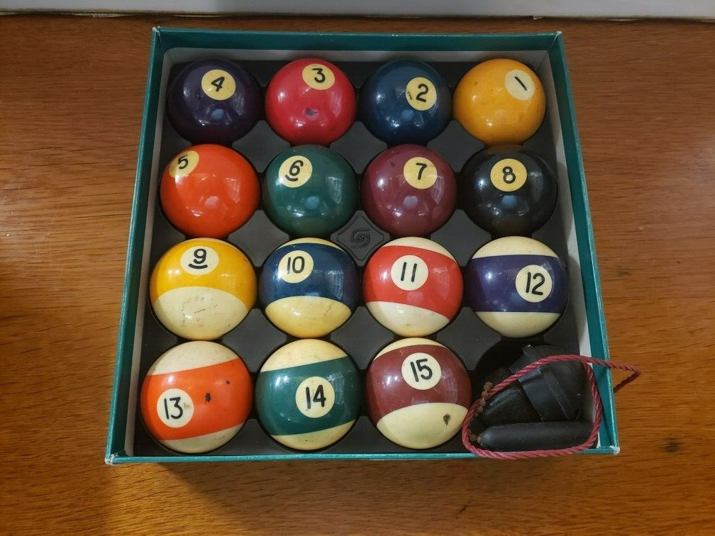 USED Aramith Cougar Phenolic Pool Balls 2 1/4" Belgian Billiard, No Cue Ball