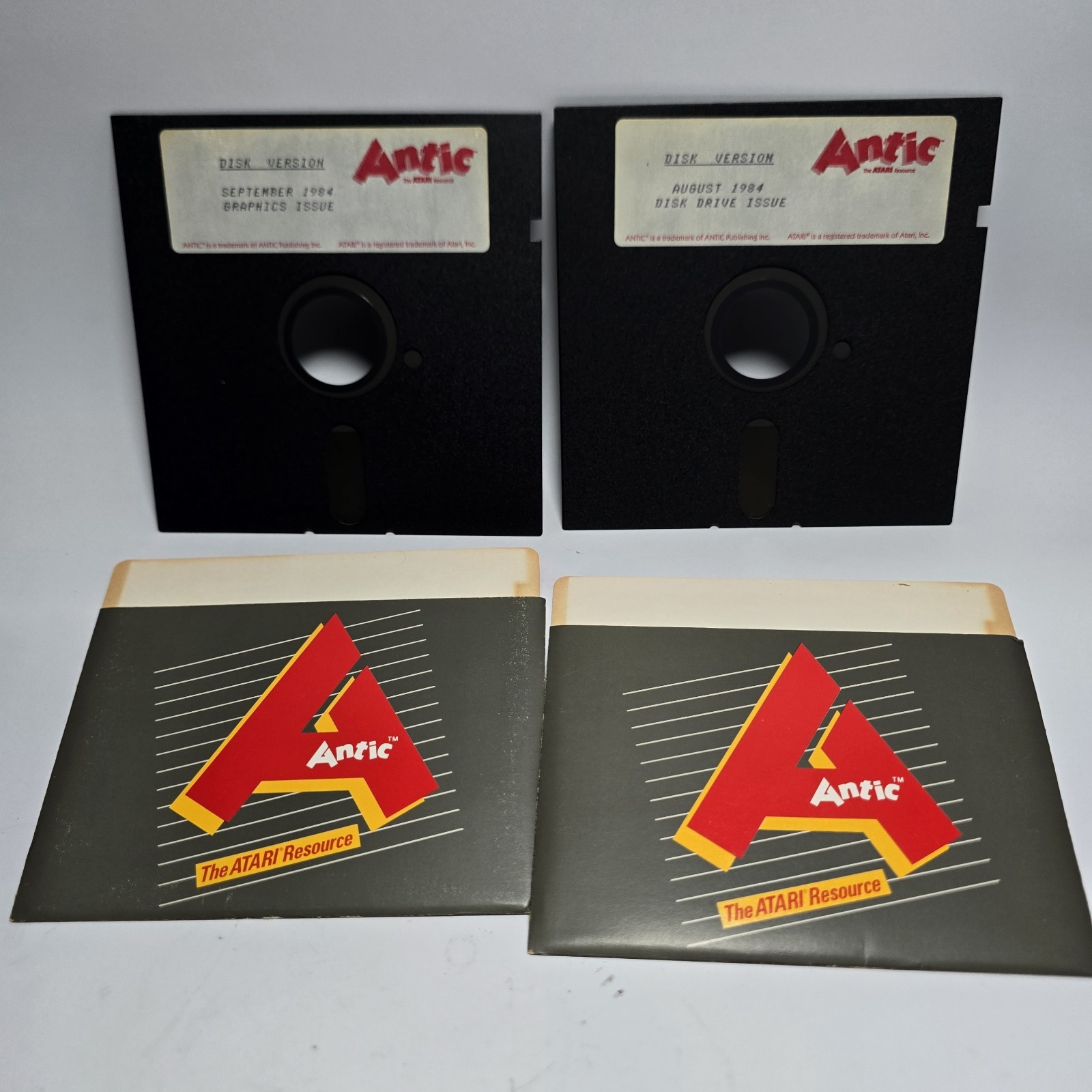 Antic Atari 400 800 XL Magazine Disk Lot August September 1984 Untested