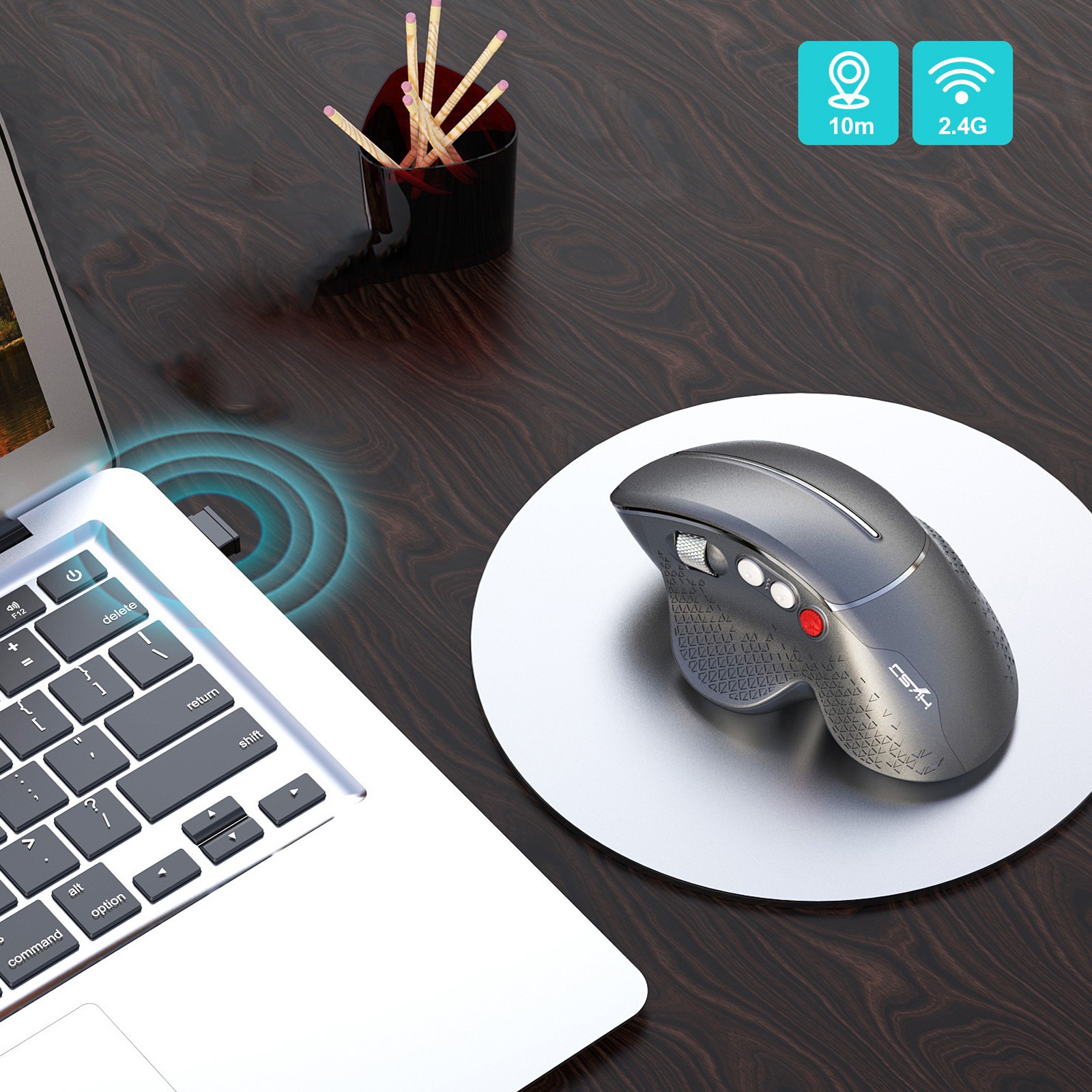 Wireless Vertical Mouse 2.4G Ergonomic Vertical Gaming Mouse 6-Button Desig EBSE