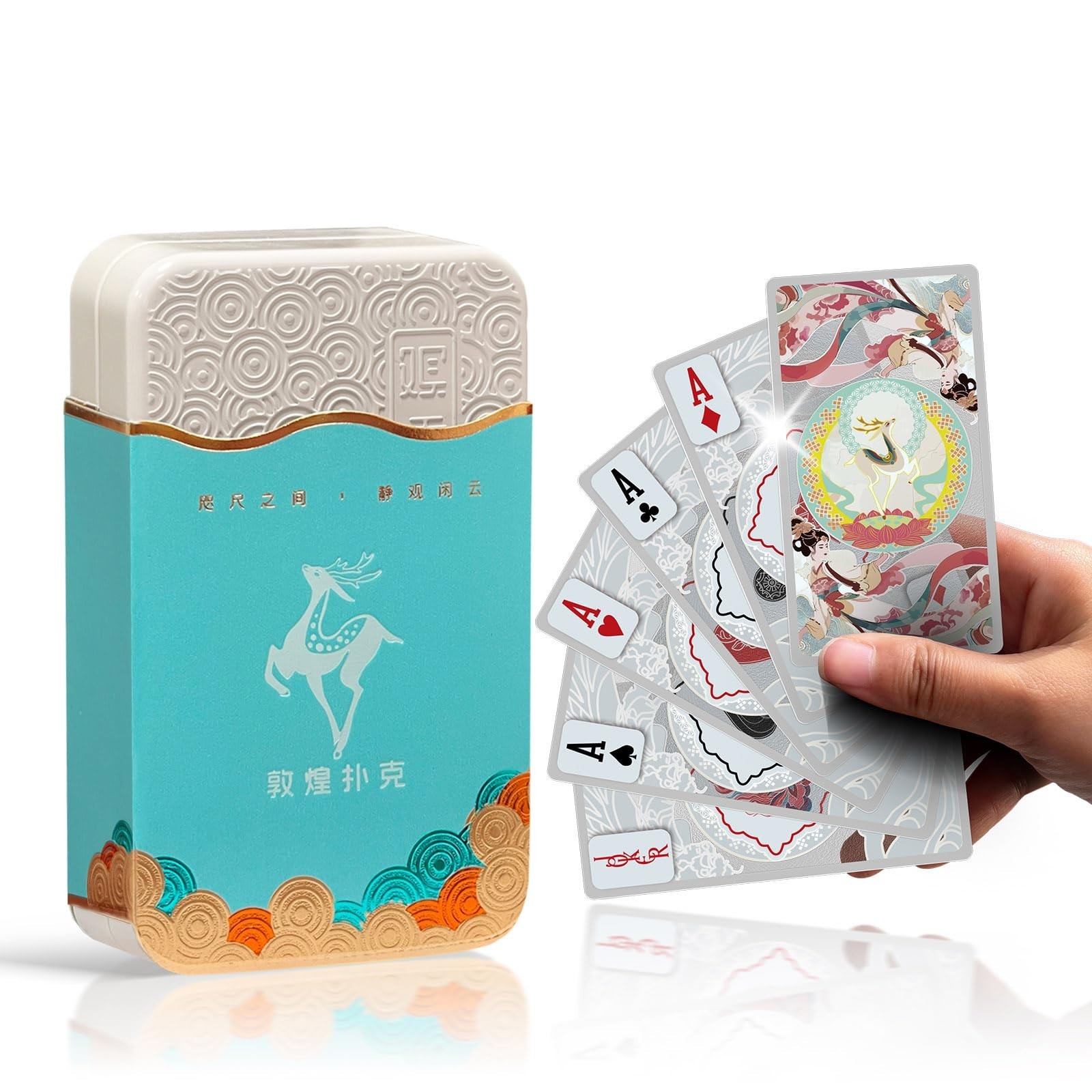 Ben Niu Luxury Chinese Themed Playing Cards - Silver Edged Ancient Art Deck, ...