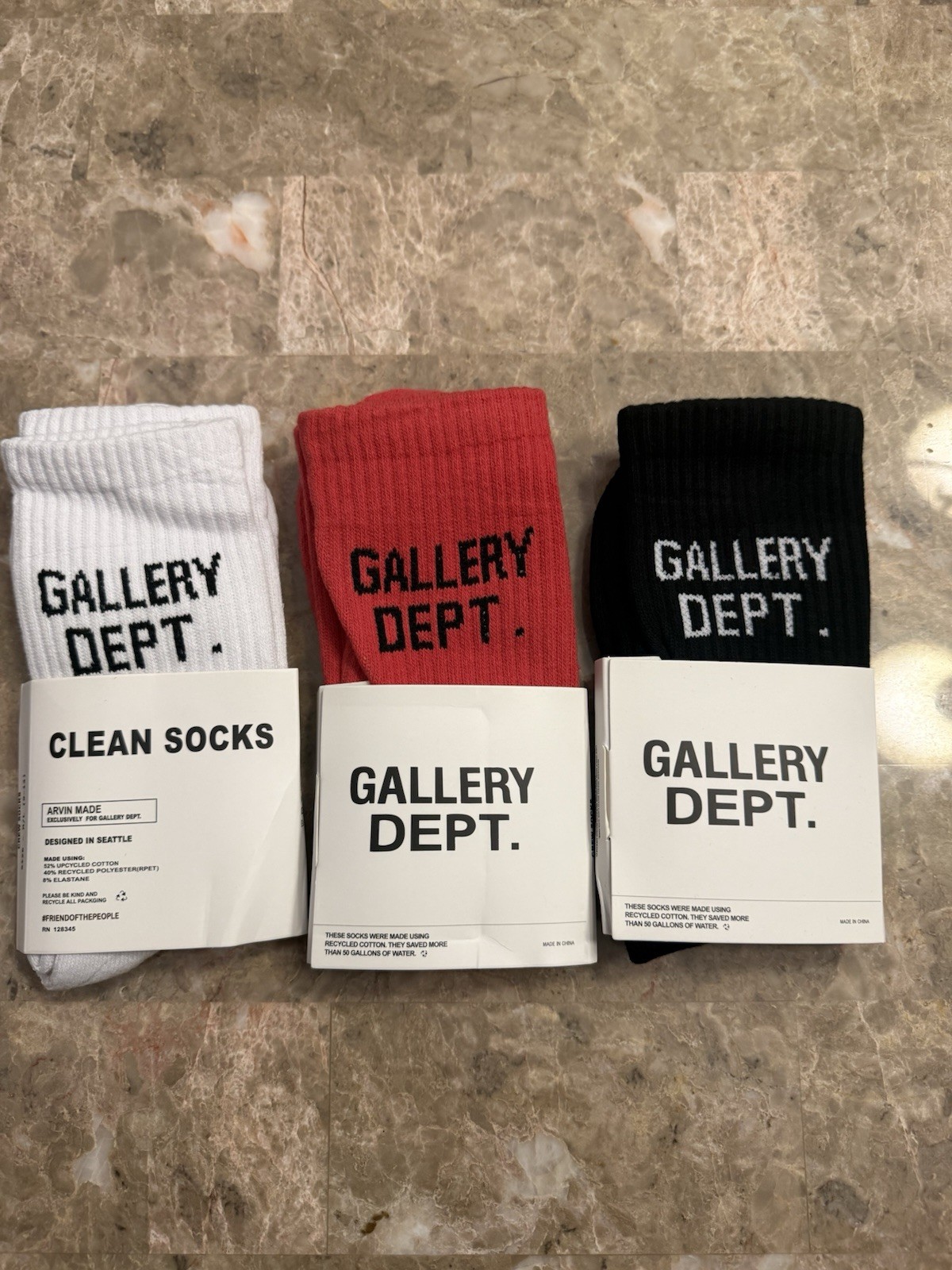 Gallery Dept Stretch-Woven Socks - M-L (9-13) 3 Pairs (Unpacked)