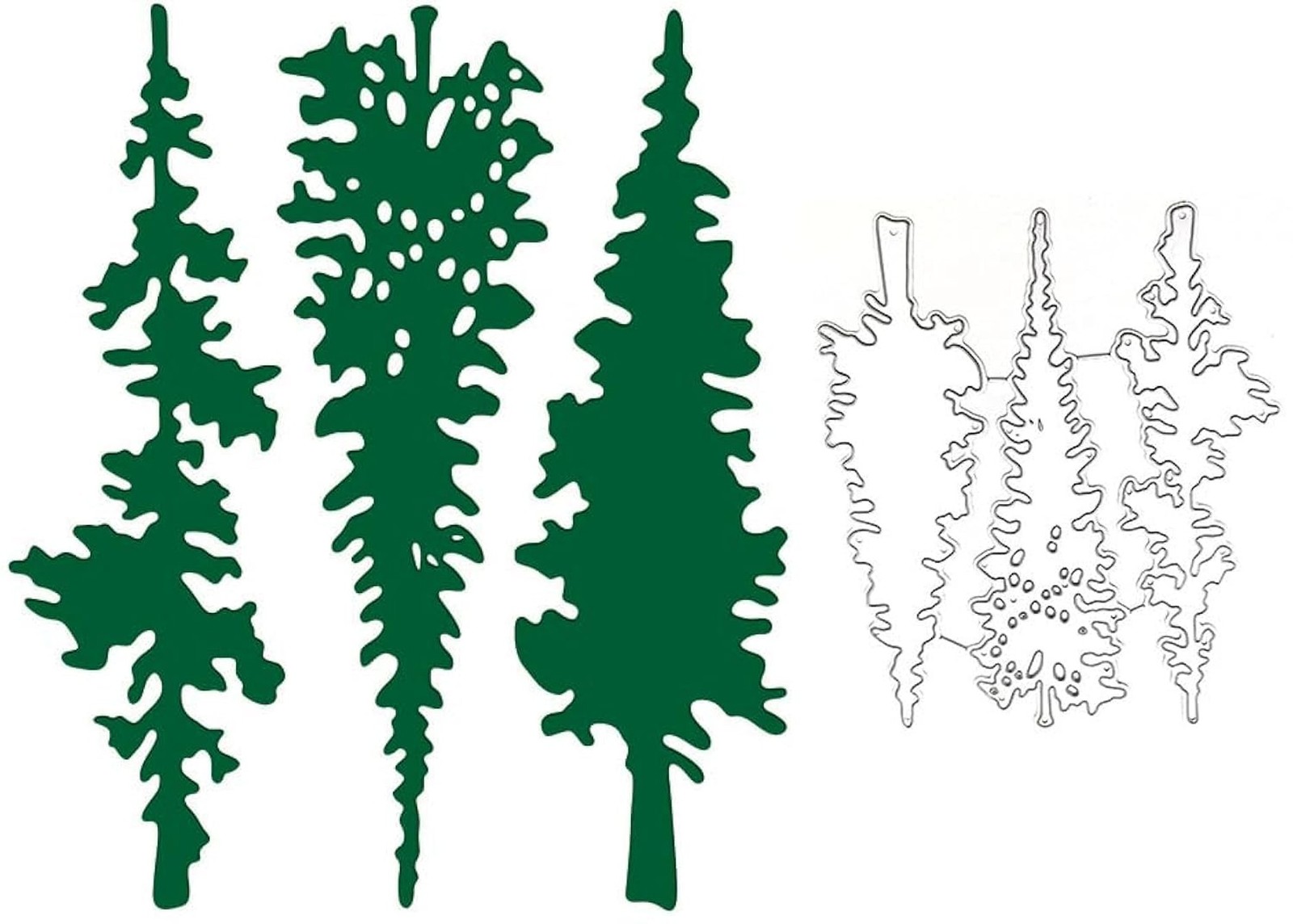 3pcs Tree Metal Die Cuts for Card Making,Spring Christmas Tree Cutting Dies C...
