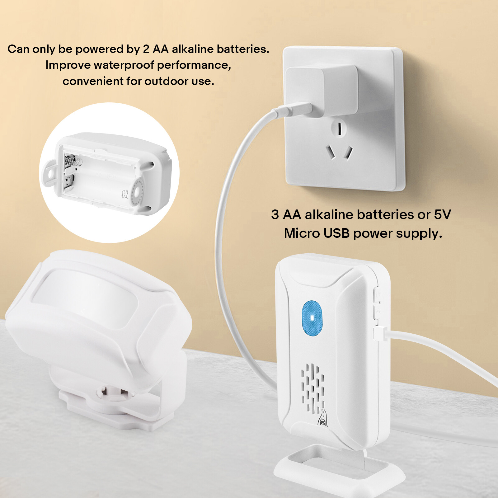 918ft Long Range Driveway Alarms Waterproof Wireless Motion Sensor Garage Alert