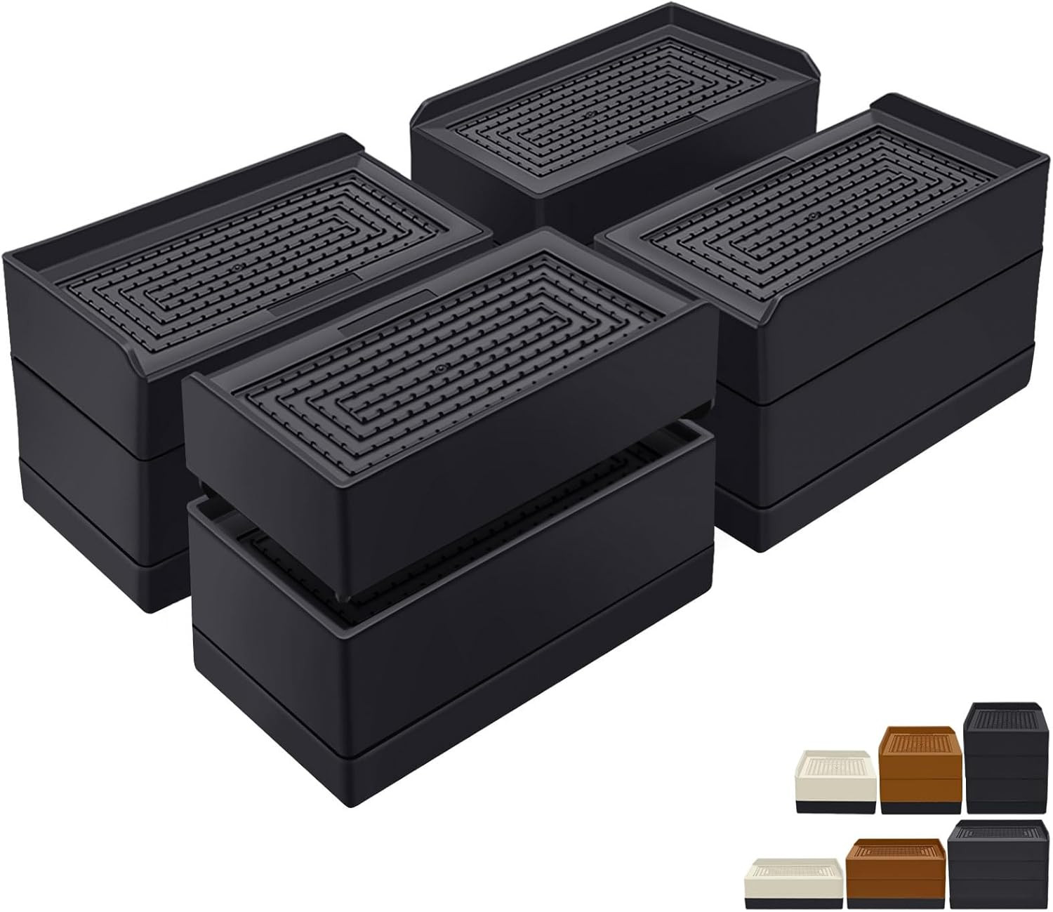 Rectangle Bed Risers, 3 Inch Heavy Duty Adjustable Furniture Risers for Bed Sofa