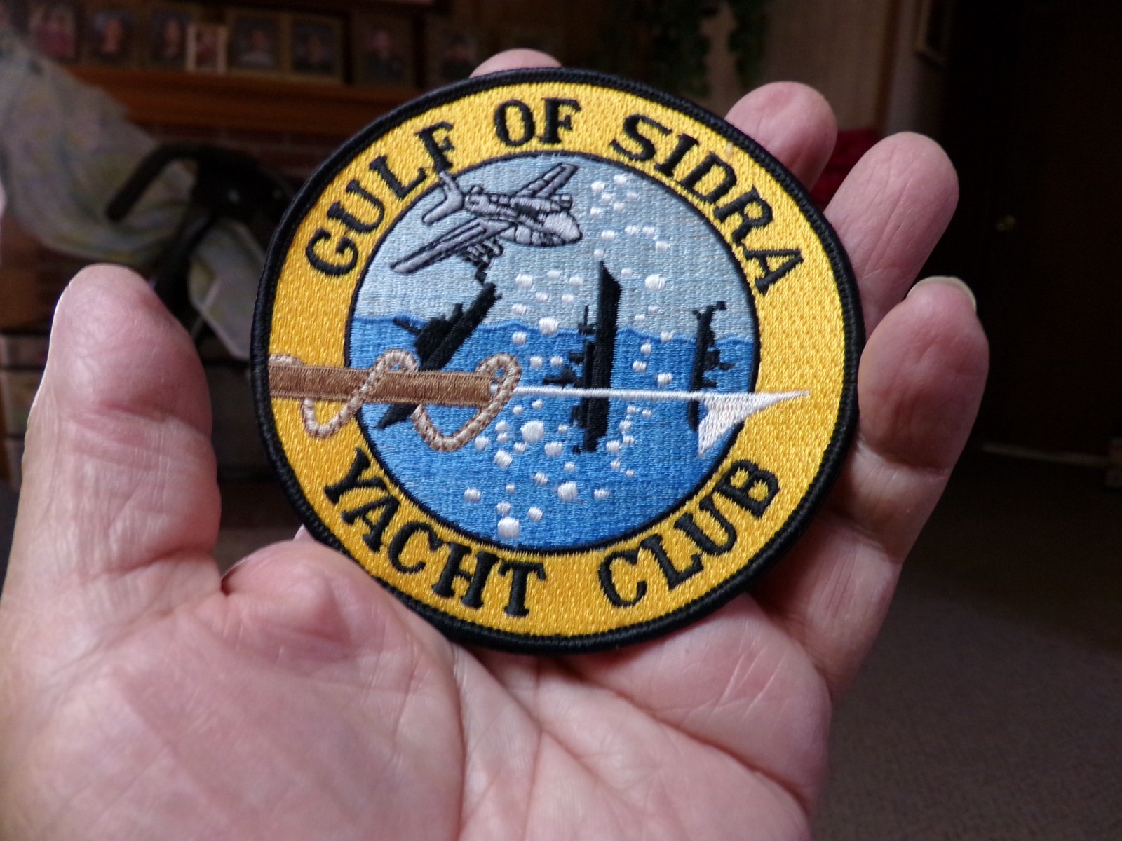GULF OF SIDRA YACHT CLUB US NAVY Ship Squadron Cruise Patch 4" NOS FREE USA SHIP