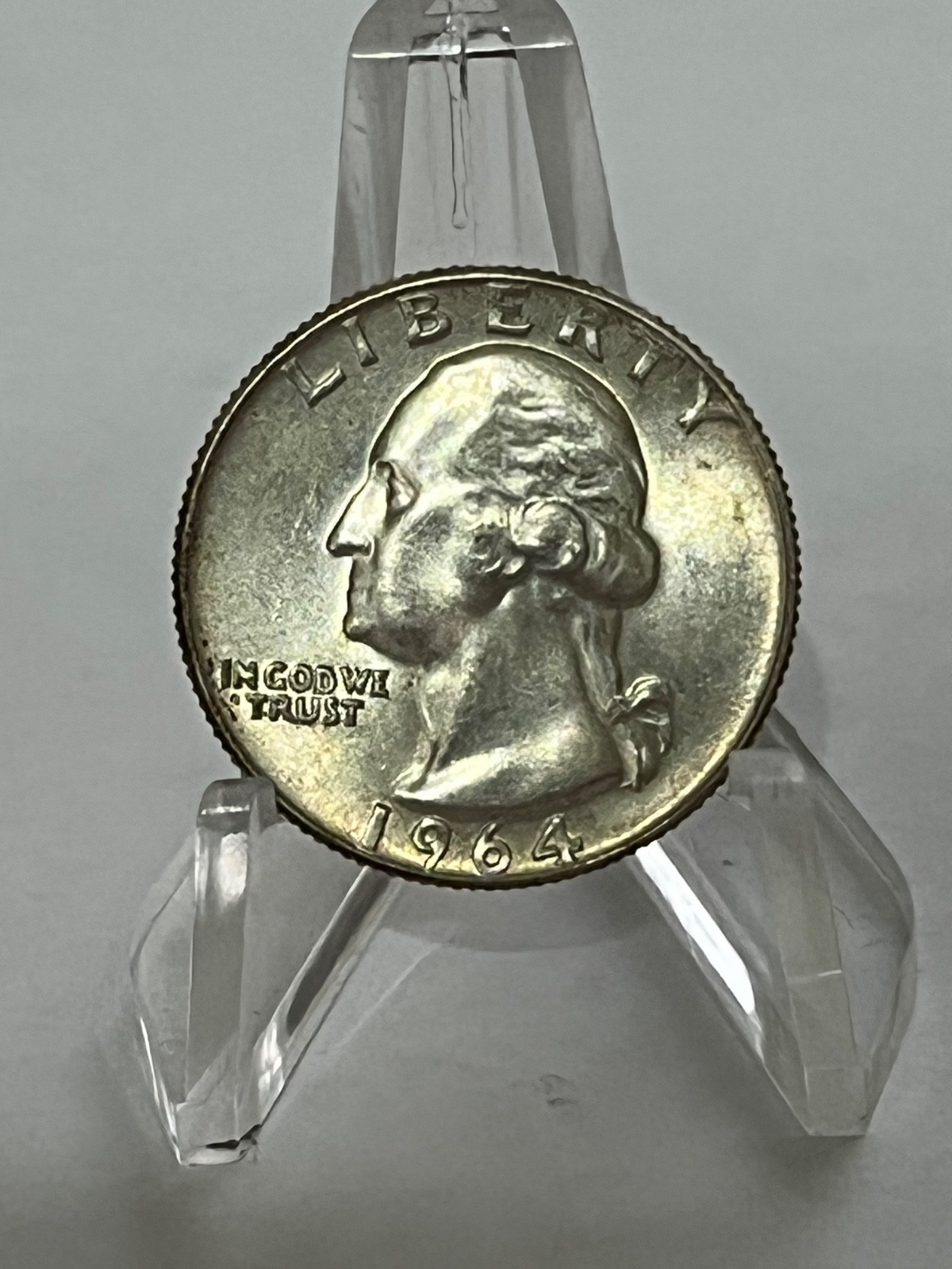 HIGH GRADE AU+ 1964-D Washington Quarter,90% Silver, # WX131