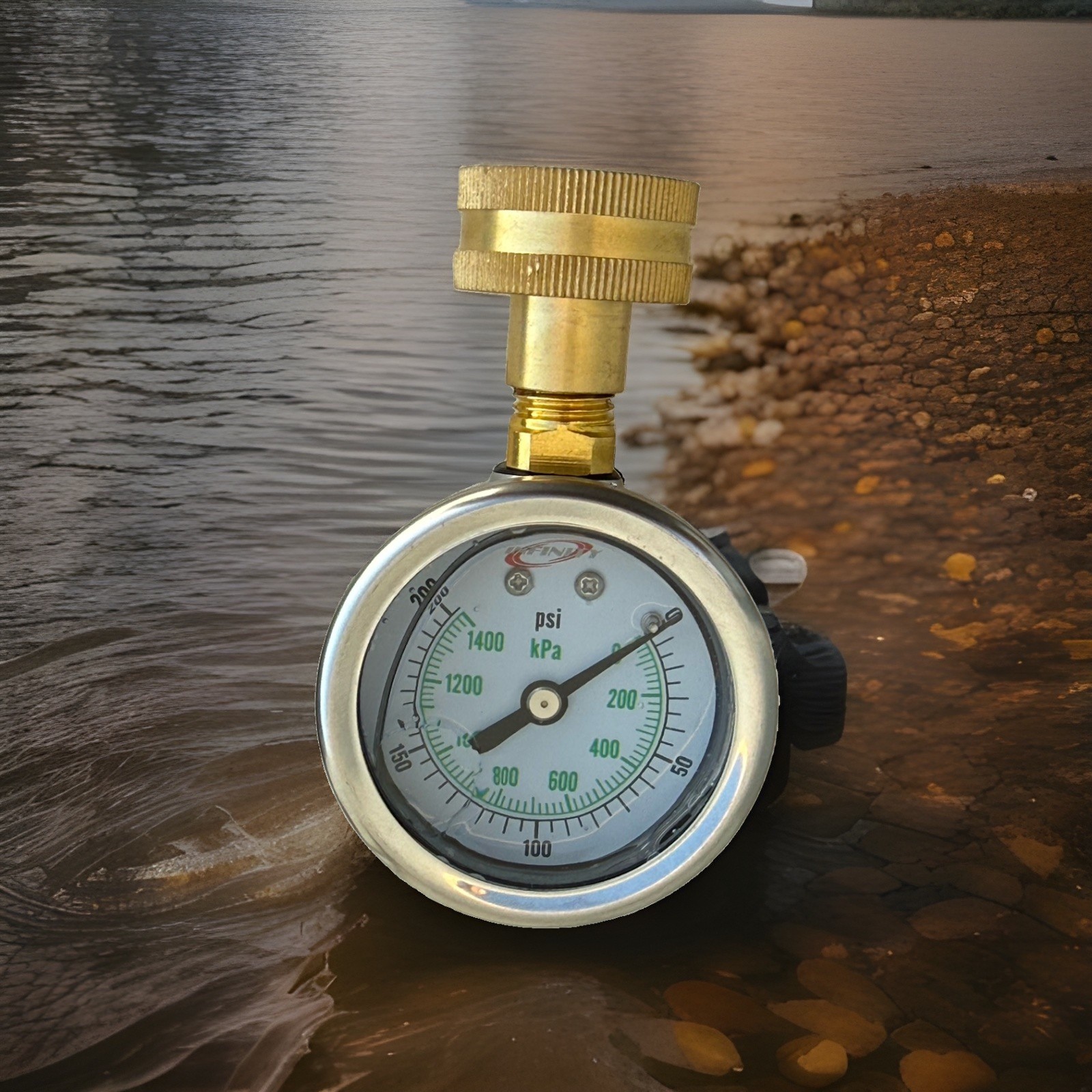 2-1/2” Face Dial Glycerin Filled Water Pressure Tester Gauge 0-200Psi  3/4”NPT