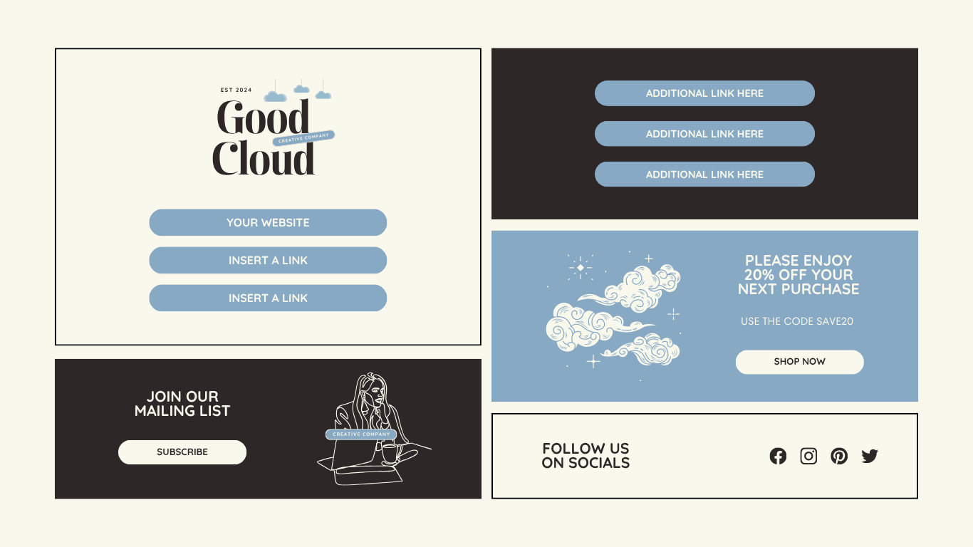Cute & Aesthetic Link in Bio Canva Template ✨