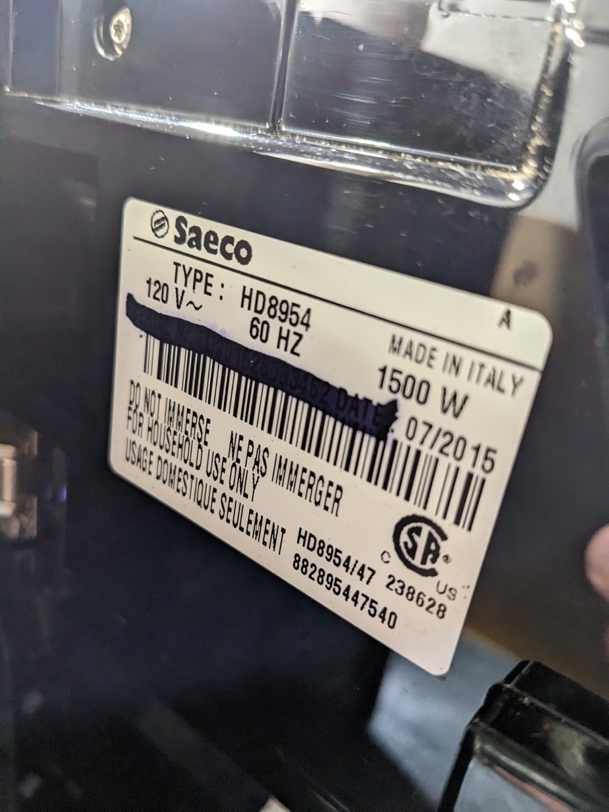 Saeco Xelsis Evo HD8954 Automatic Espresso Machine - Tested Working - Look/Read