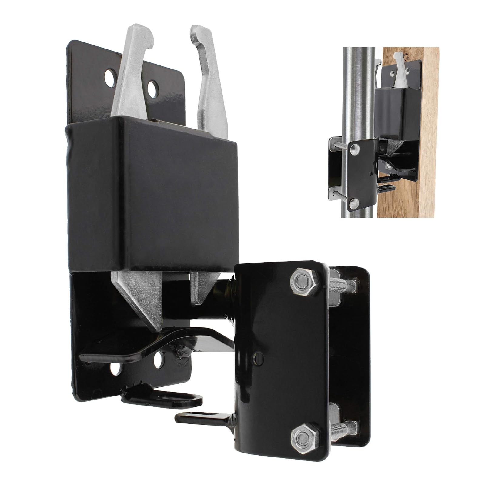 Evylnorrs 2-Way Lockable Gate Latch, Heavy Duty Automatic Slam Latch for 1.62"