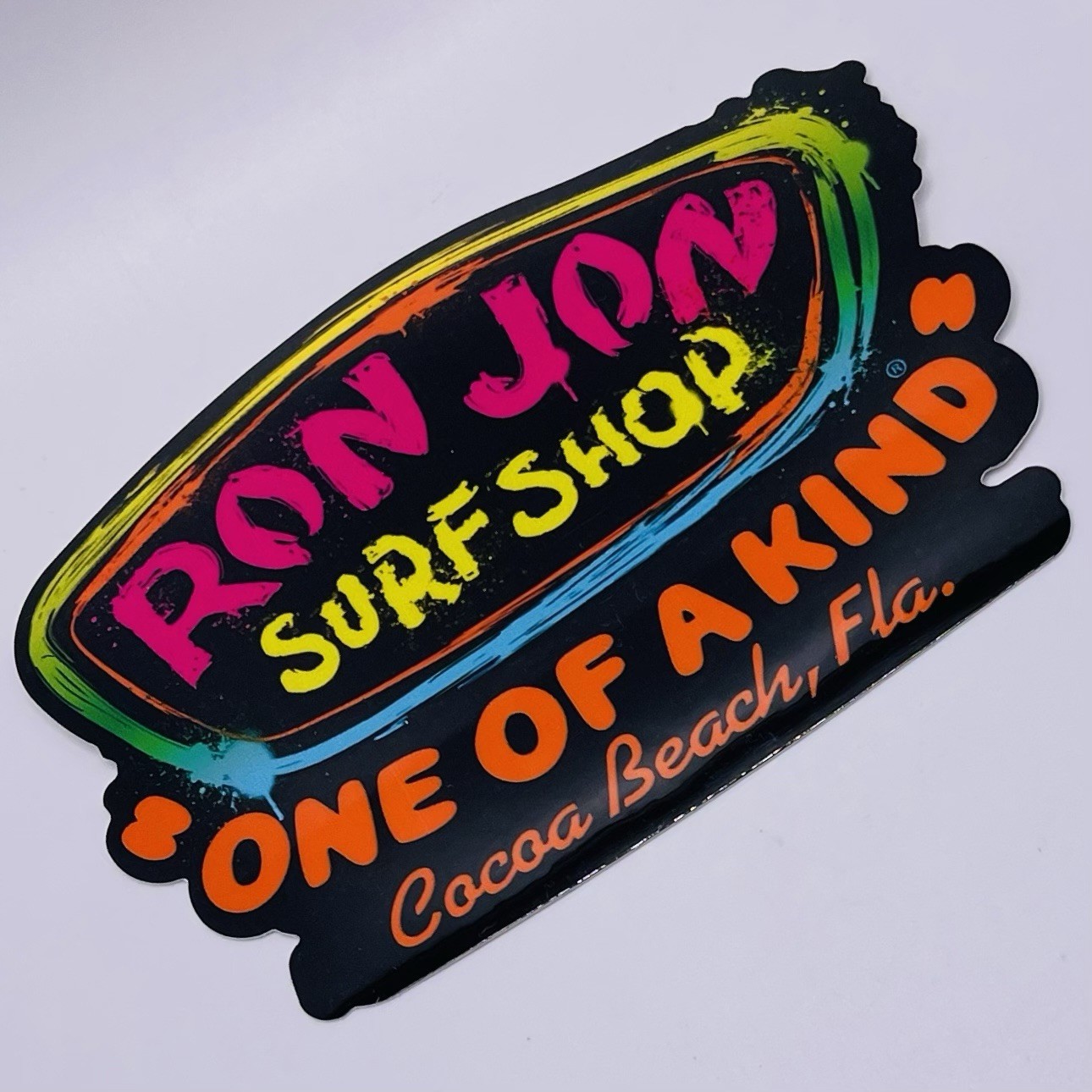 Ron Jon Surf Shop Sticker Logo Paint Satt Cocoa Beach Florida Neon Colors New