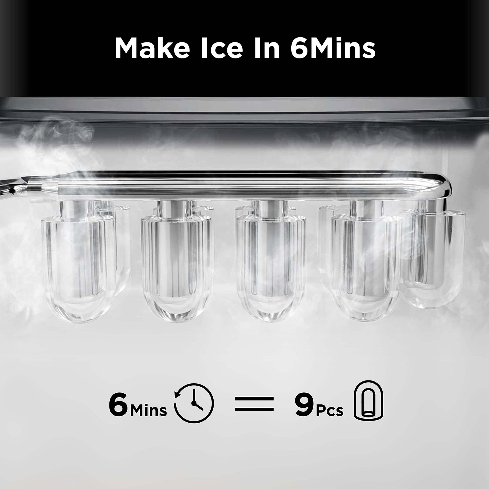 Countertop Ice Maker - Efficient Self-Cleaning Ice Machine with 2L Capacity, ...