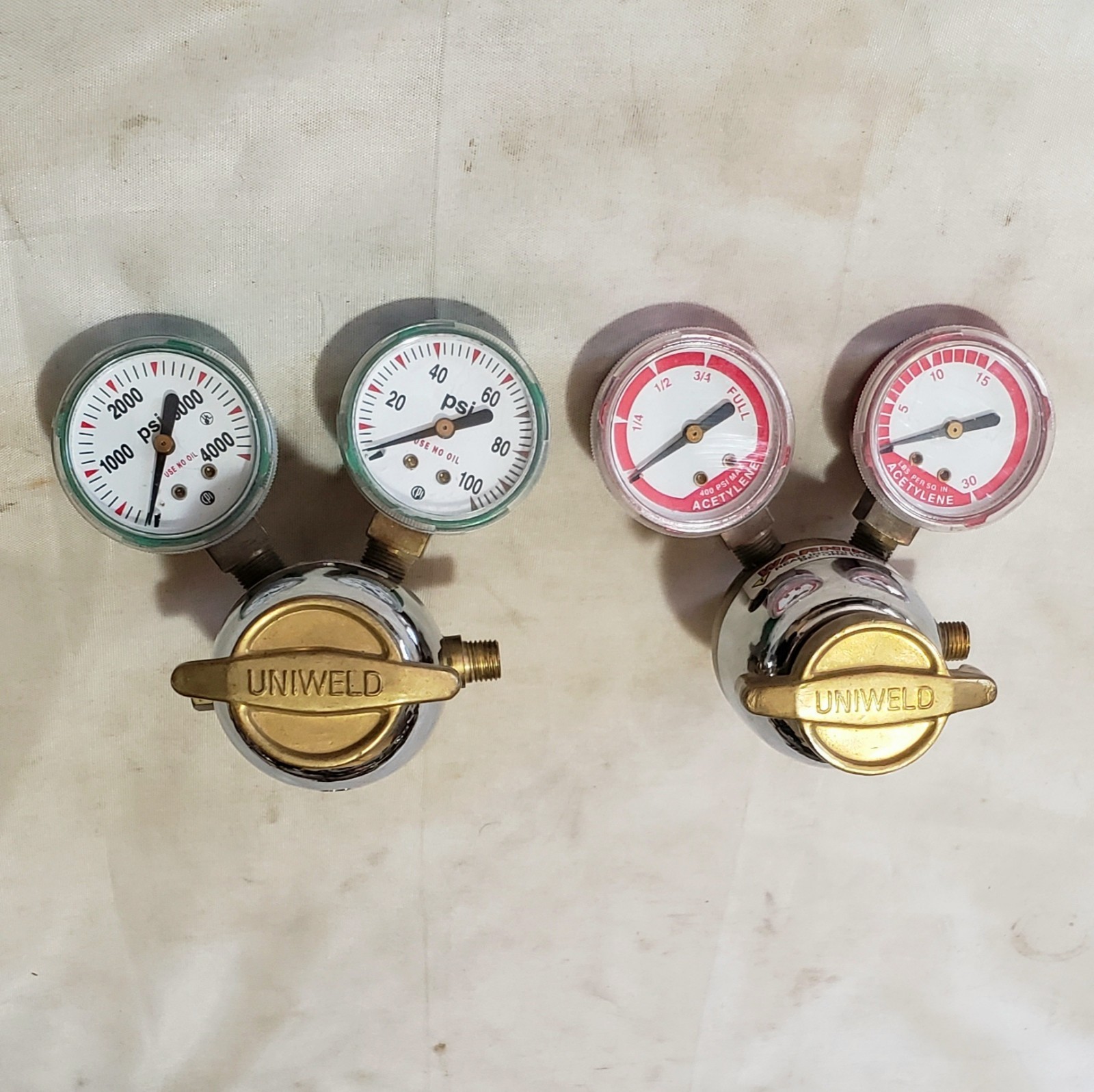 Uniweld Regulator Set R-RO Oxygen R-MC2 Acetylene MC For Cutting Welding Torch