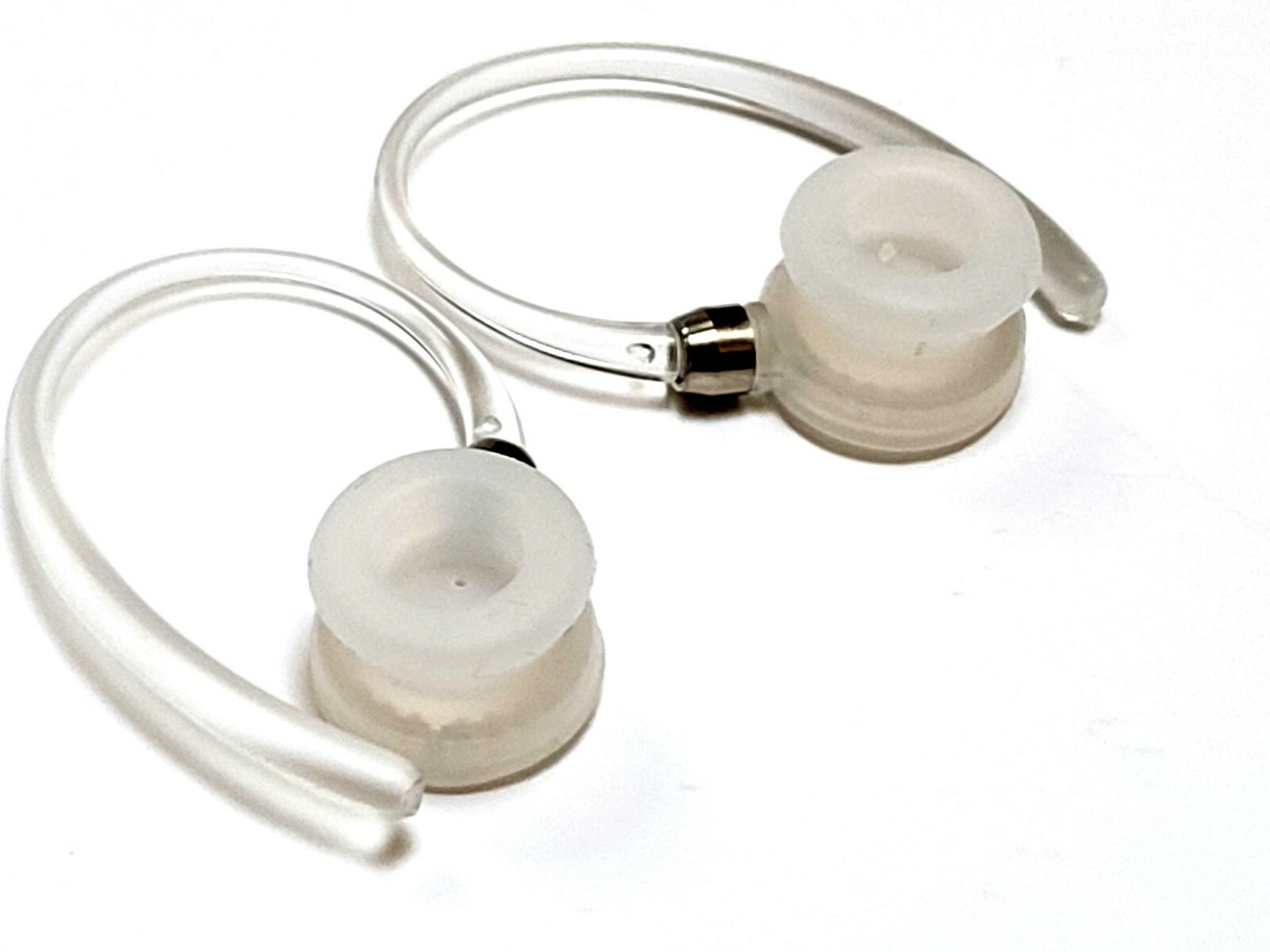2 White Earhooks for Motorola Elite Flip HX600 Boom Boom2 w/ 2 In-ear Ring Buds