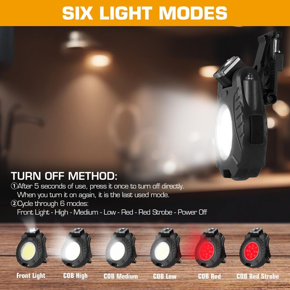 EverBrite Rechargeable COB Keychain Work Light w/Sensor Mode Magnetic Flashlight