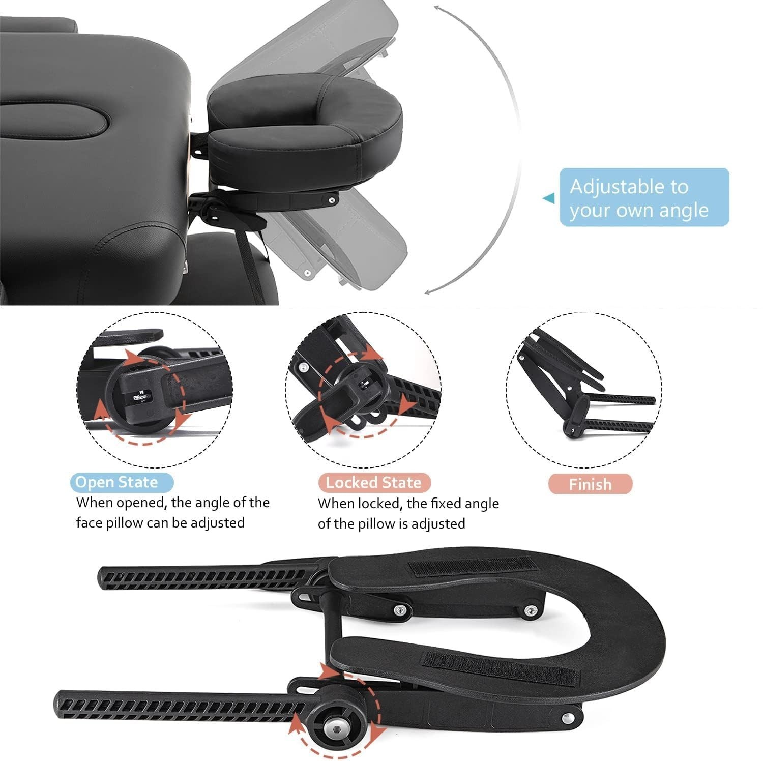 Universal Massage Table Face Cradle & Cushion – Easy Install & Stain-Resistant
