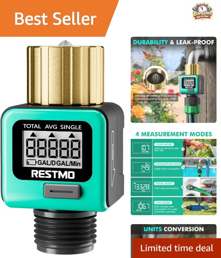 Durable Water Flow Meter with Four Modes - Perfect for Gardening and Sprinklers
