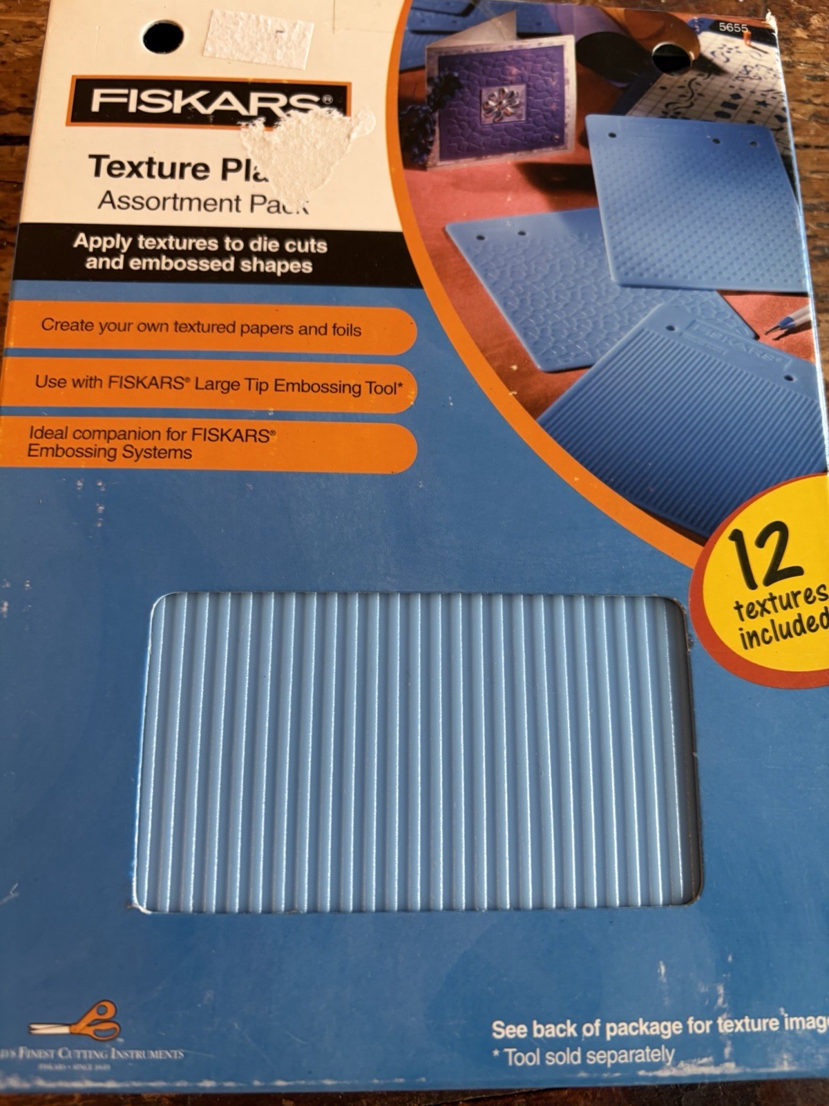 24 Fiskars Texture Plates Assorted Scrapbooking Textured Papers Foil Clay