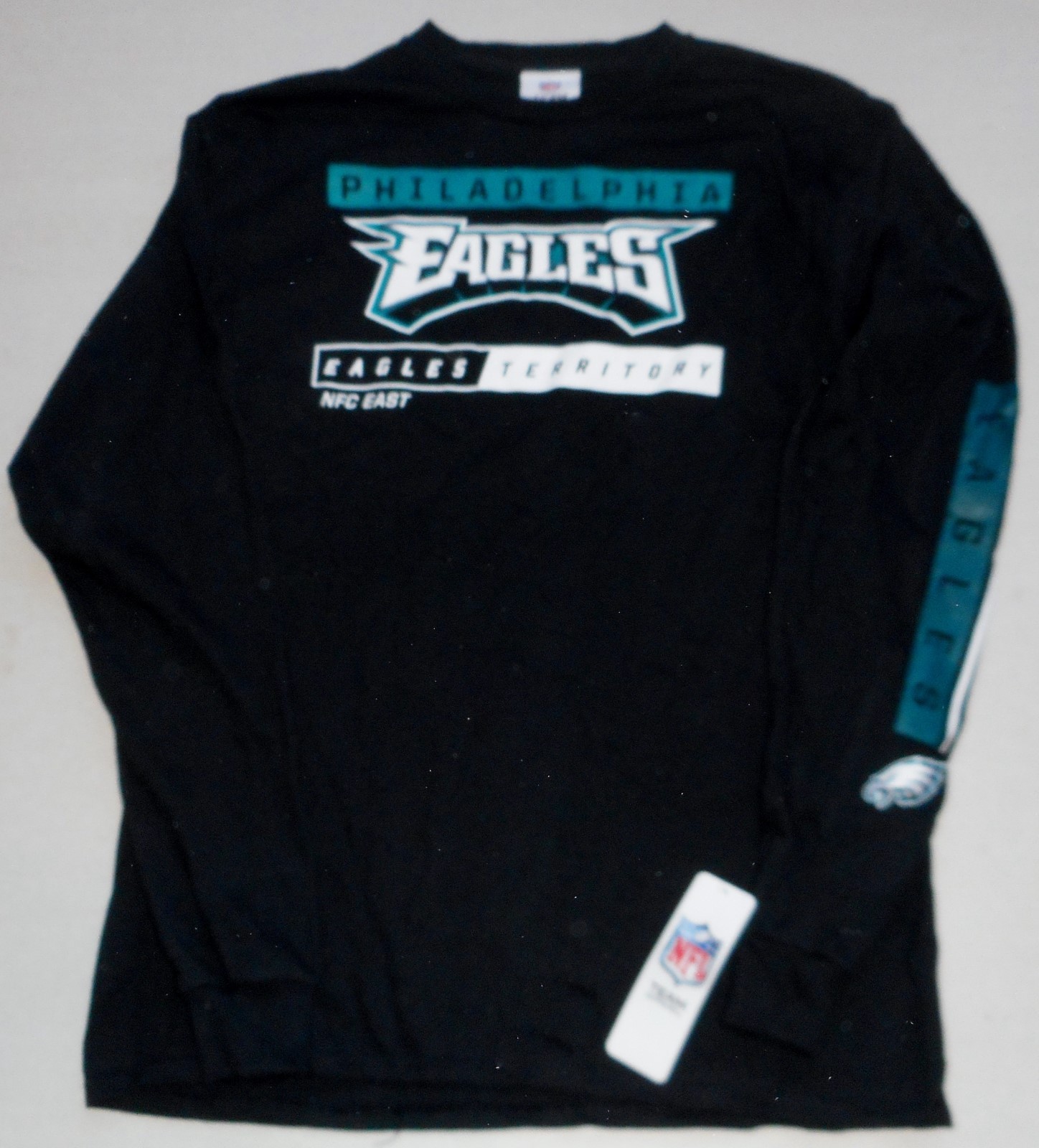 PHILADELPHIA EAGLES NFL TEAM APPAREL LONG SLEEVE T SHIRT MENS M L XL 2X BLACK