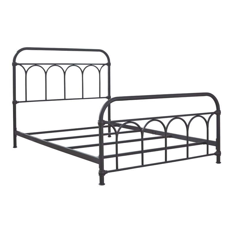 Matte Black Metal Platform Bed Frame Twin Full Queen Headboard Footboard Slats