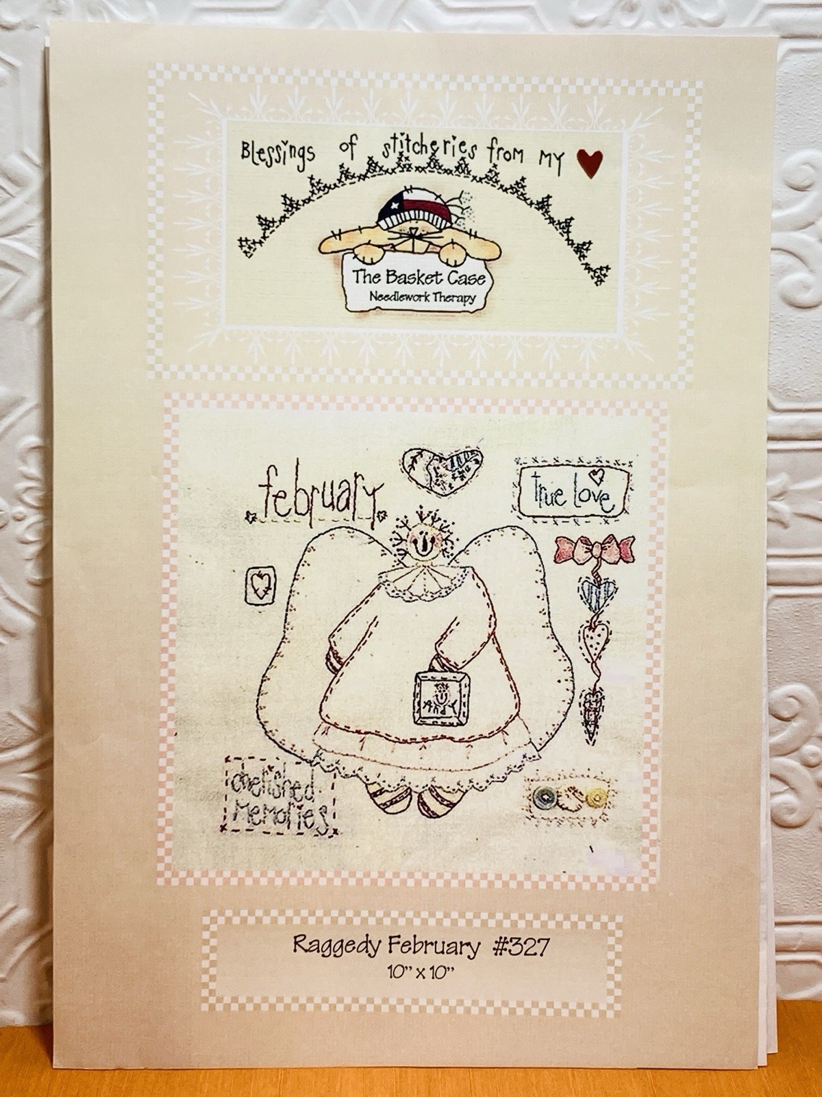 Basket Case Needlework Therapy Raggedy February Primitive Pattern Embroidery
