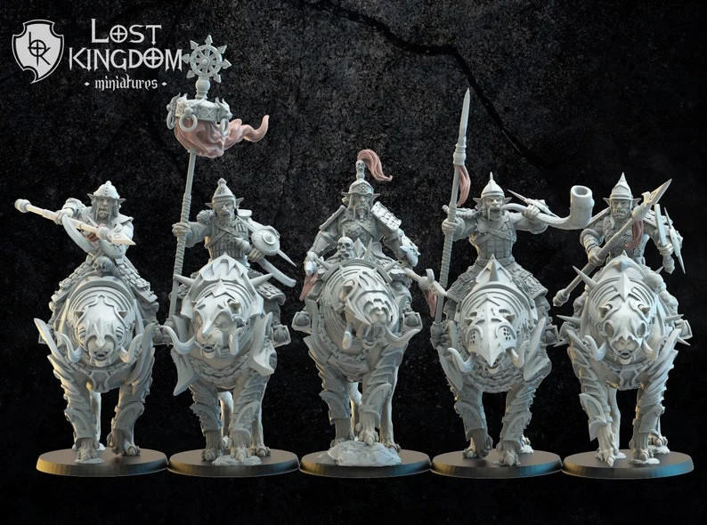 Mongobbo Knights Command Group (Set of 3) - 28-32mm - Resin Tabletop Miniatu